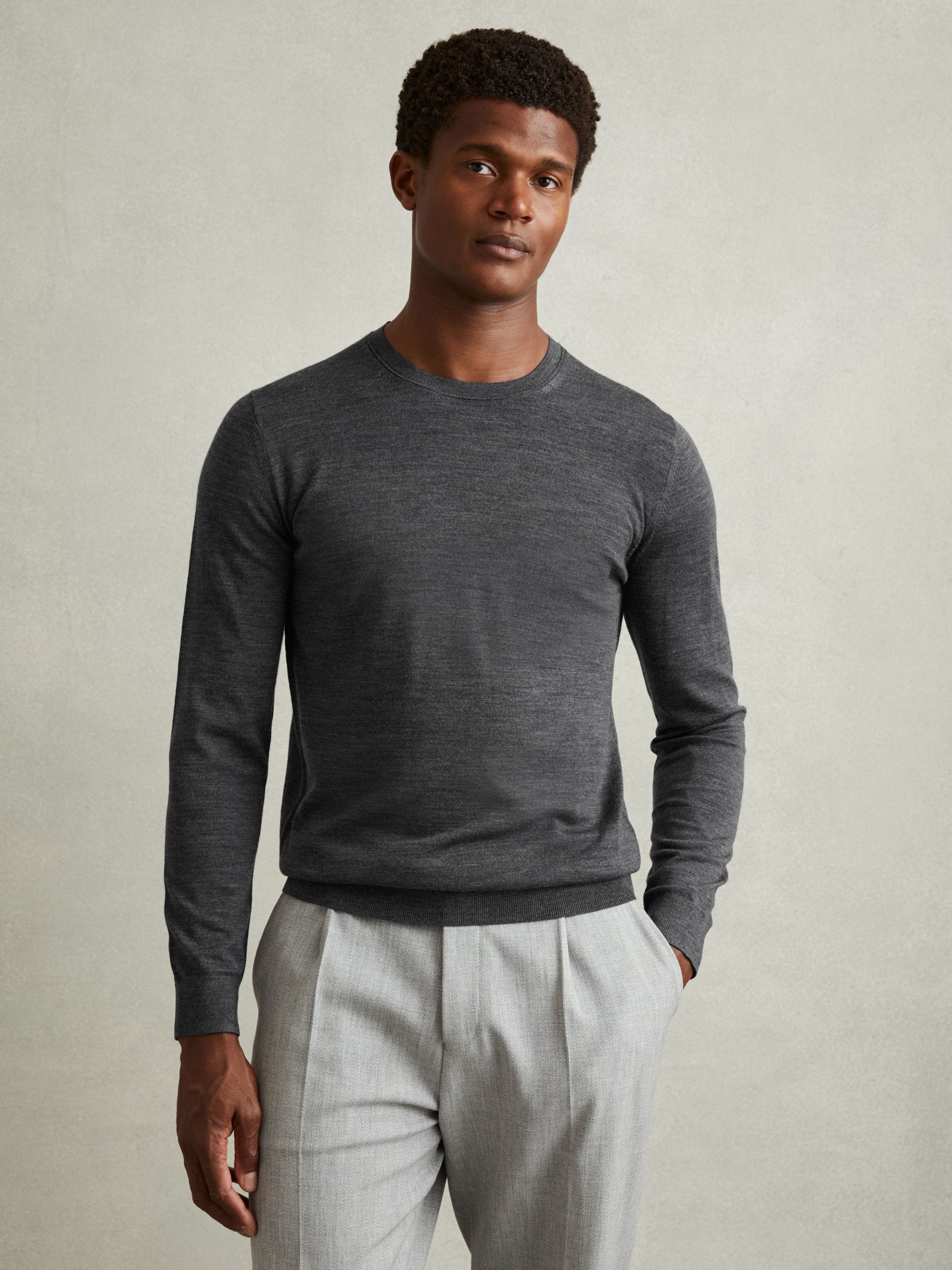 Pack of Two Merino Wool Jumpers in Derby Grey Marl