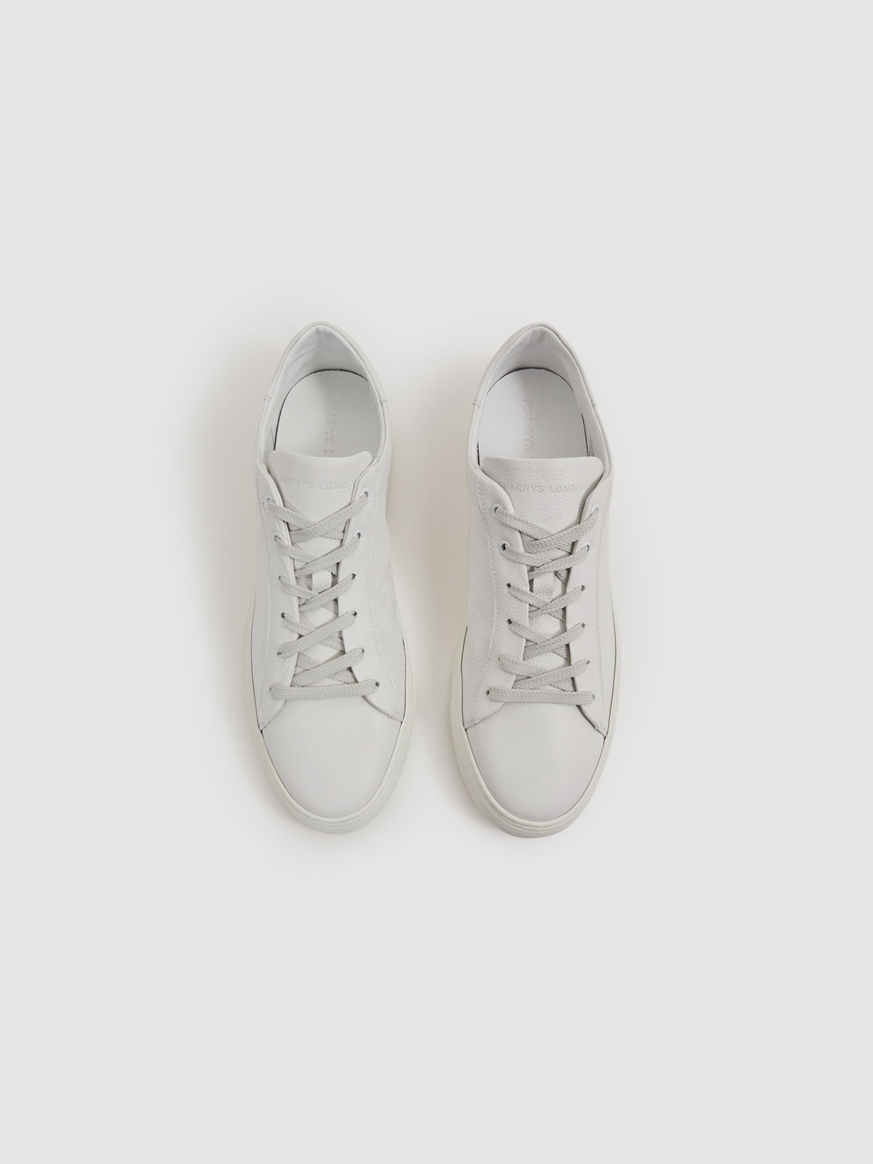 Harrys of London Grained Leather Trainers in White