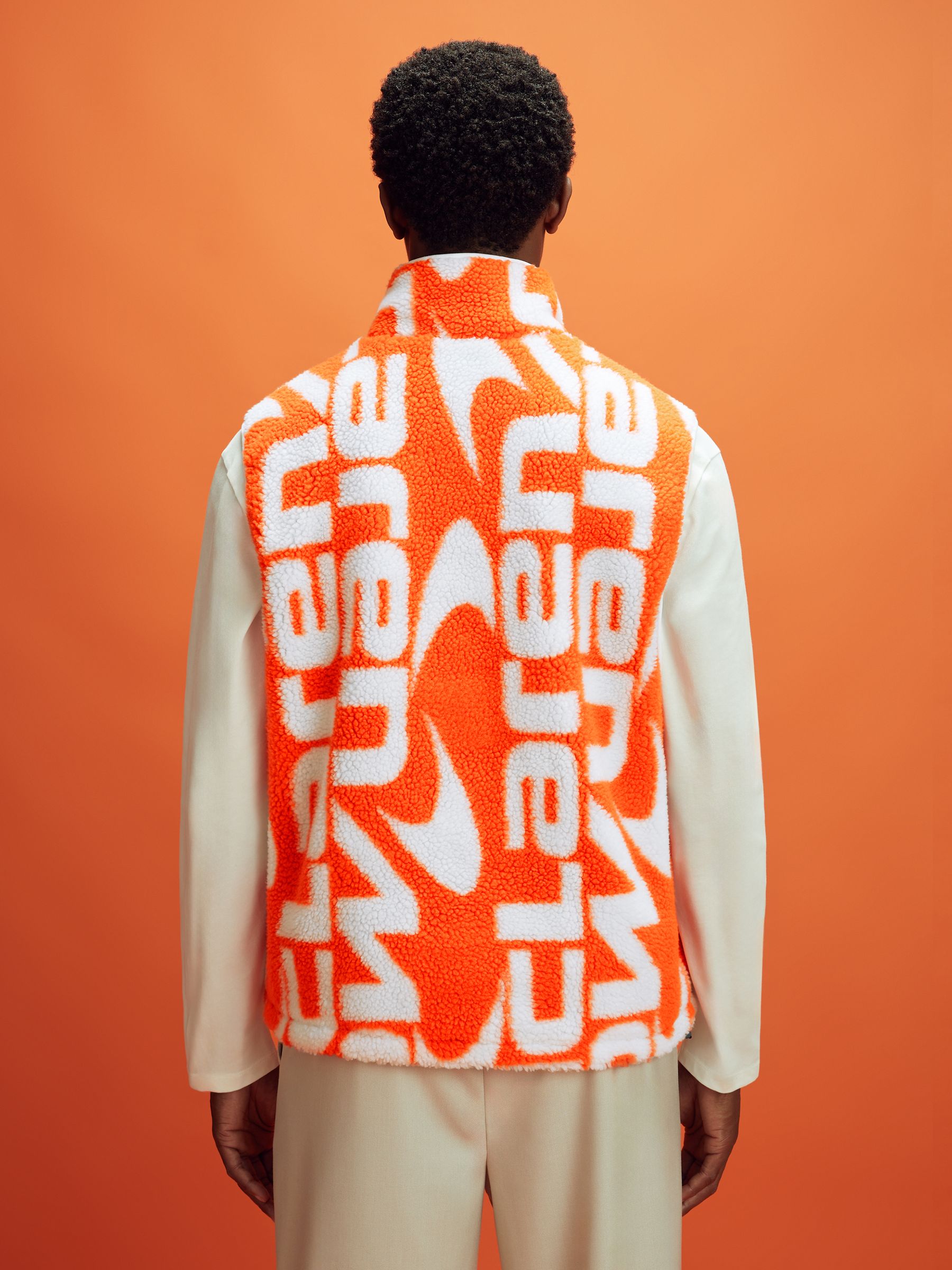 McLaren F1 Zip-Through Fleece Gilet in Papaya/White