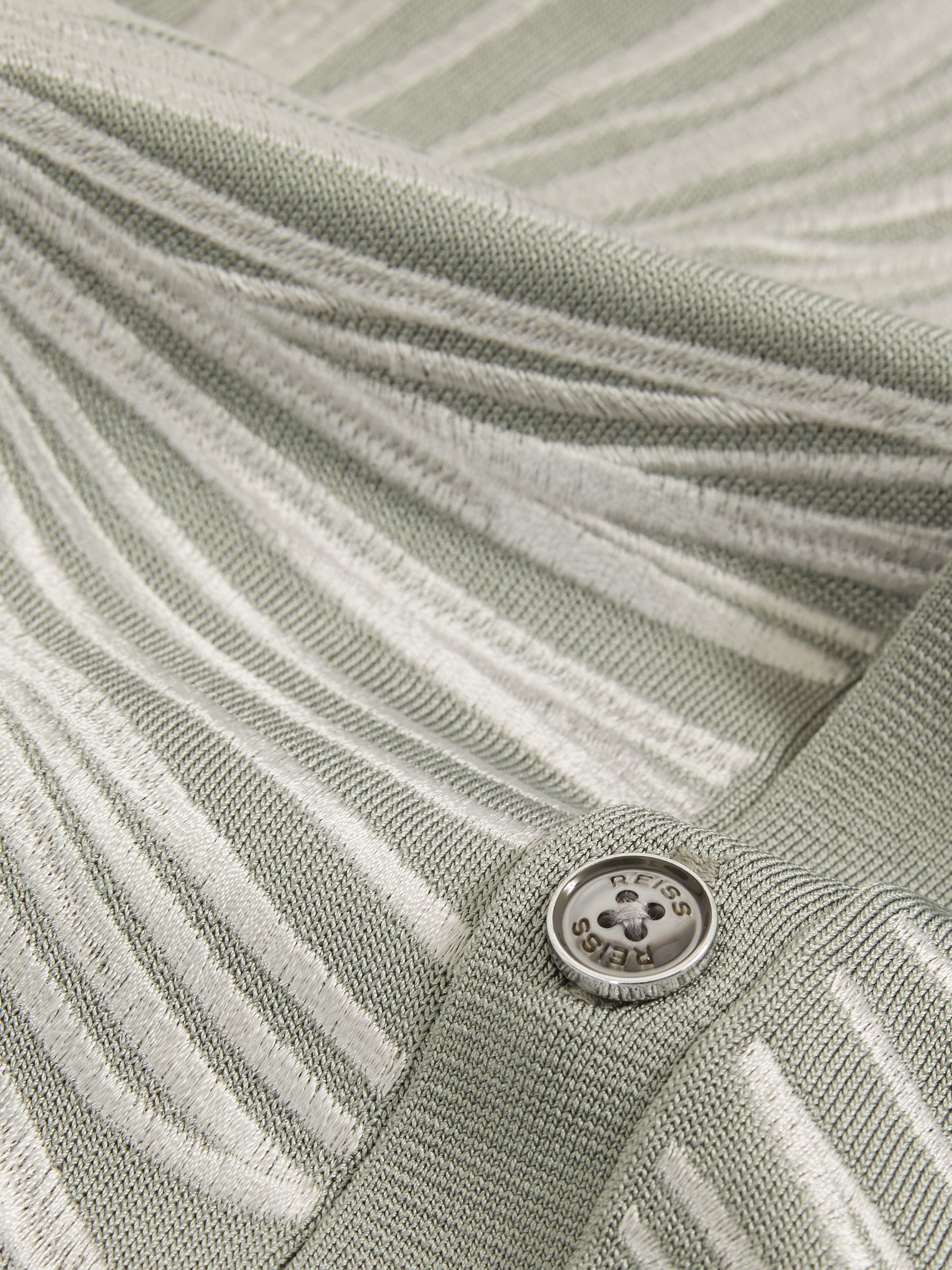 Flower Embroidered Knit Shirt in Soft Sage