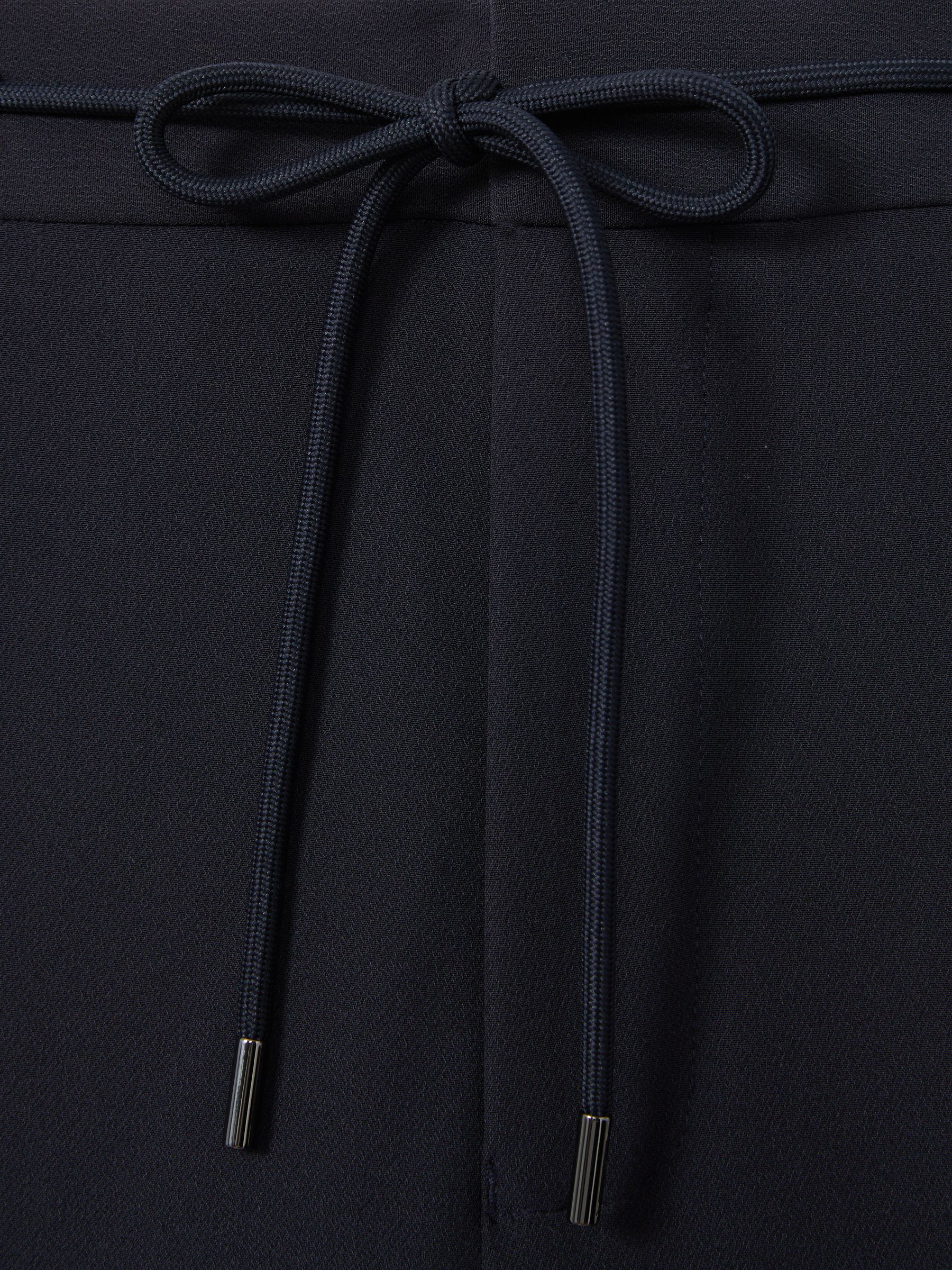 Relaxed Contrast Pipe Detail Trousers in Navy/Ivory Stripe