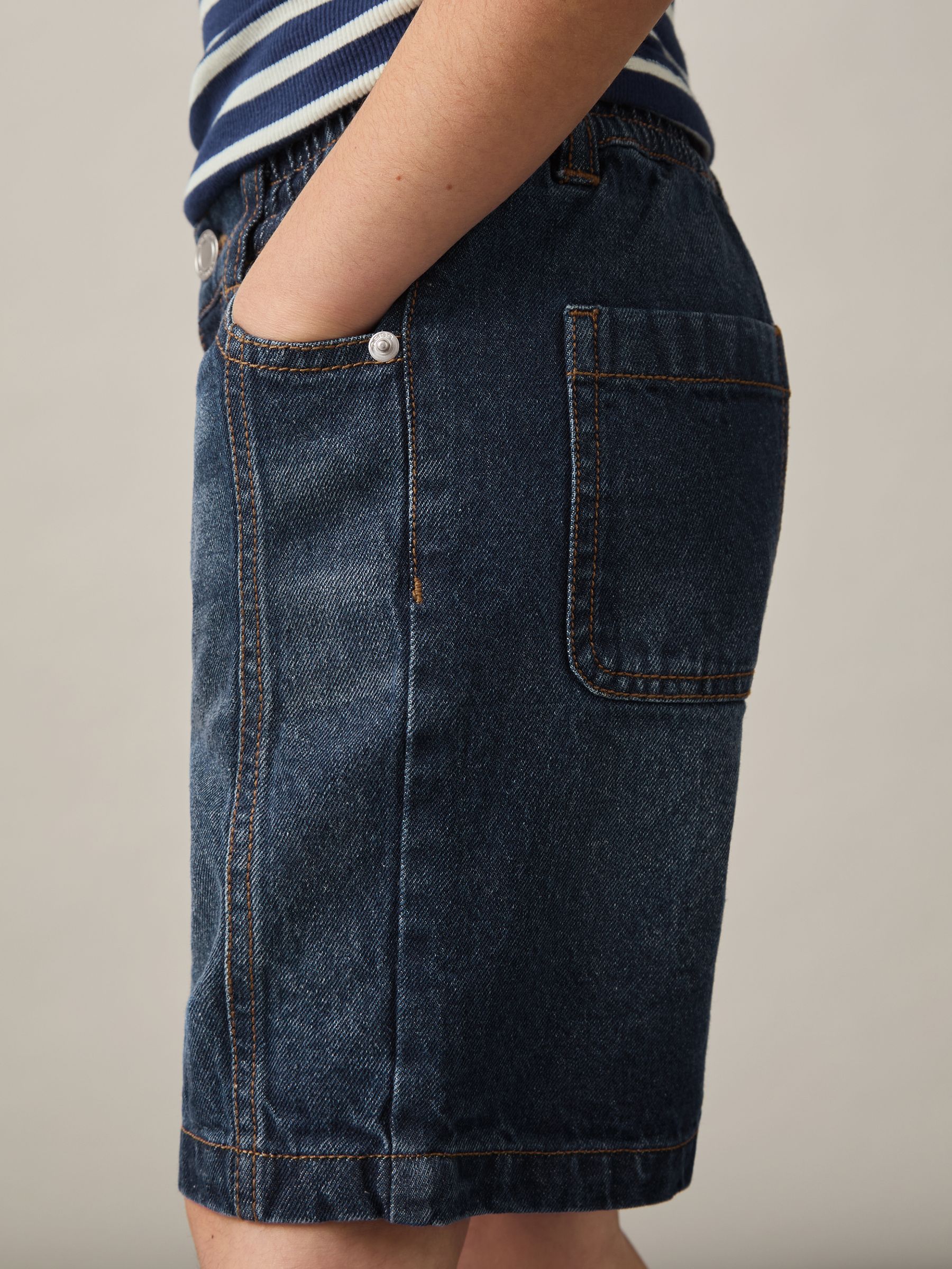 4-9 yrs Knee-Length Denim Shorts in Blue