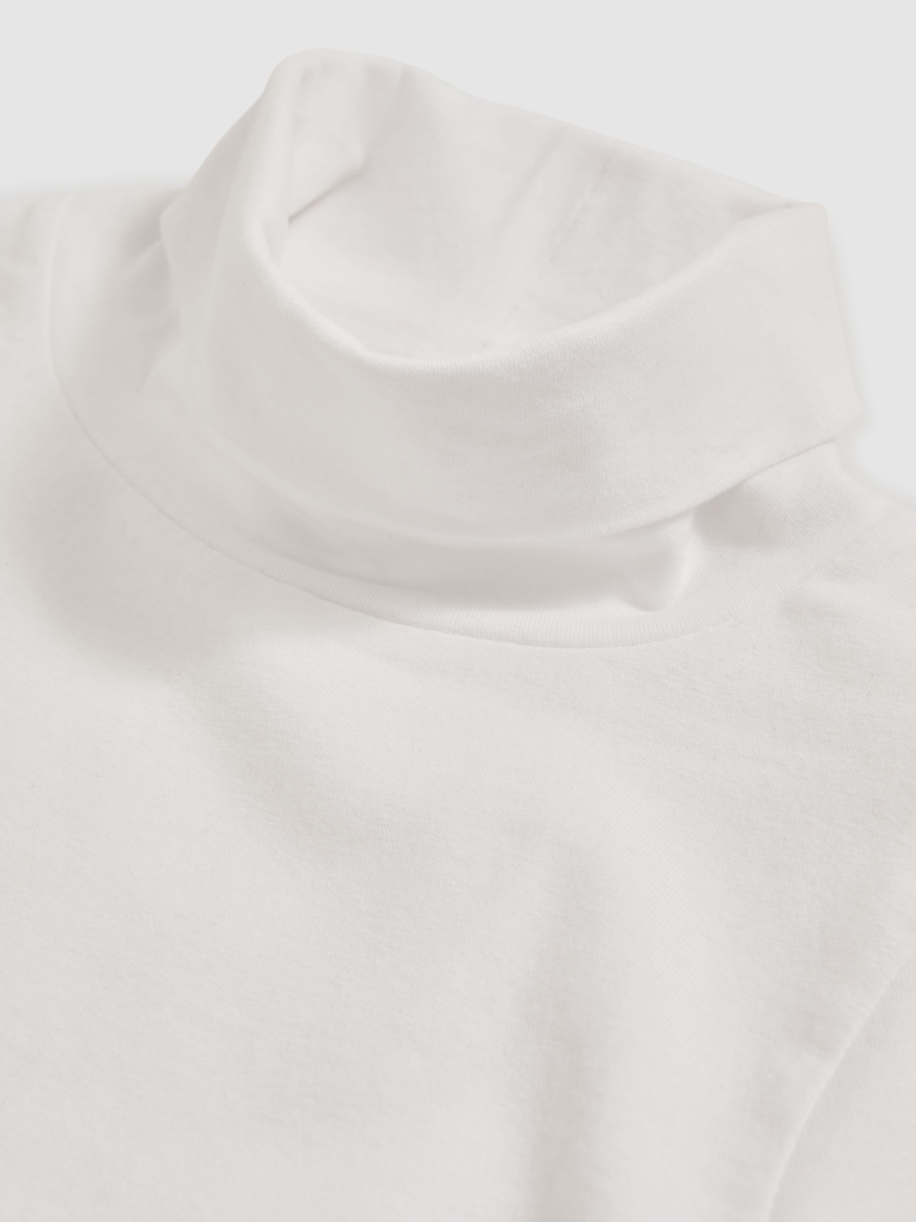 3-9 yrs Cotton-Jersey Roll-Neck Top with Stretch in Ivory