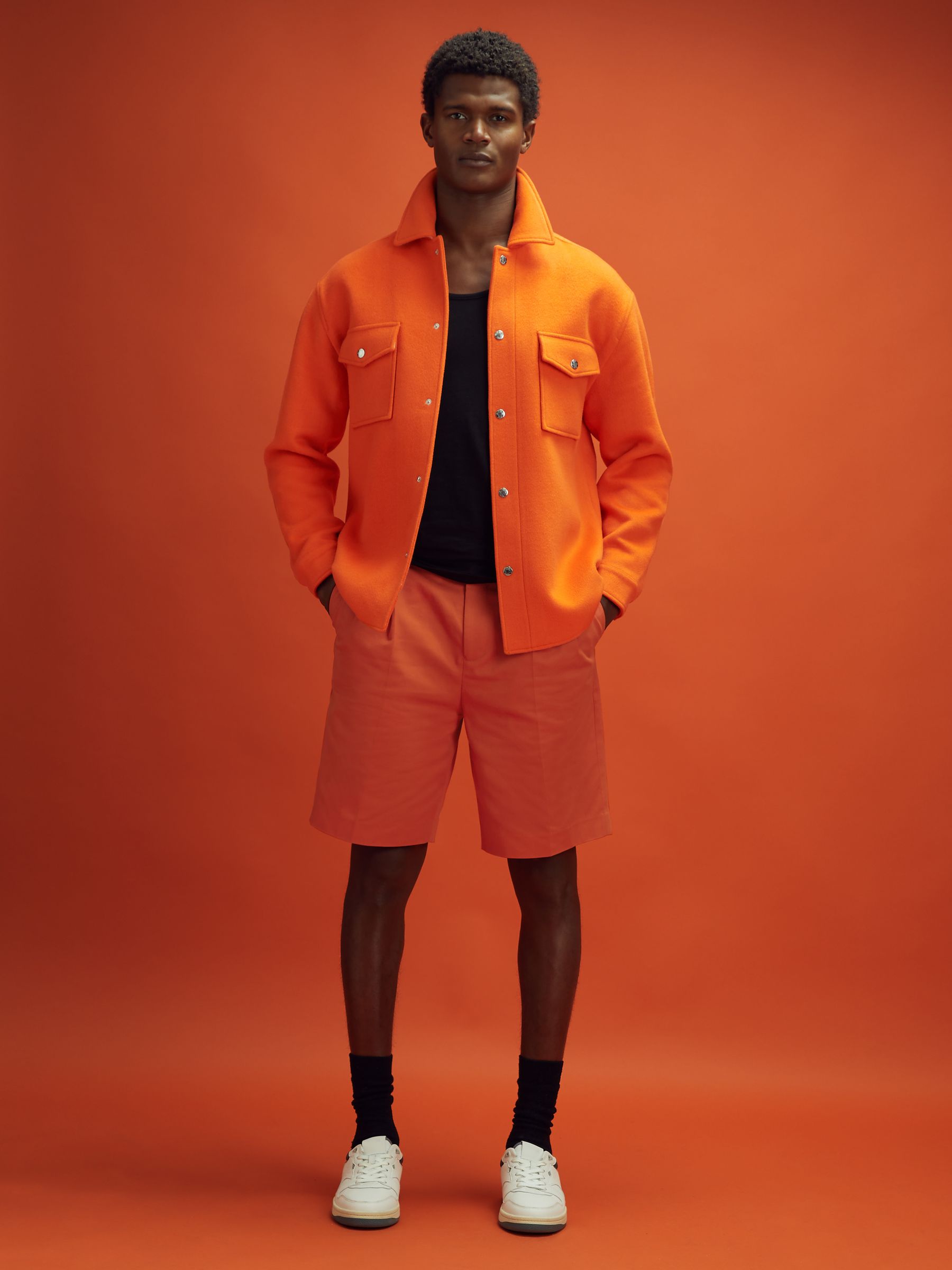 McLaren F1 Twill Relaxed Shorts in Papaya