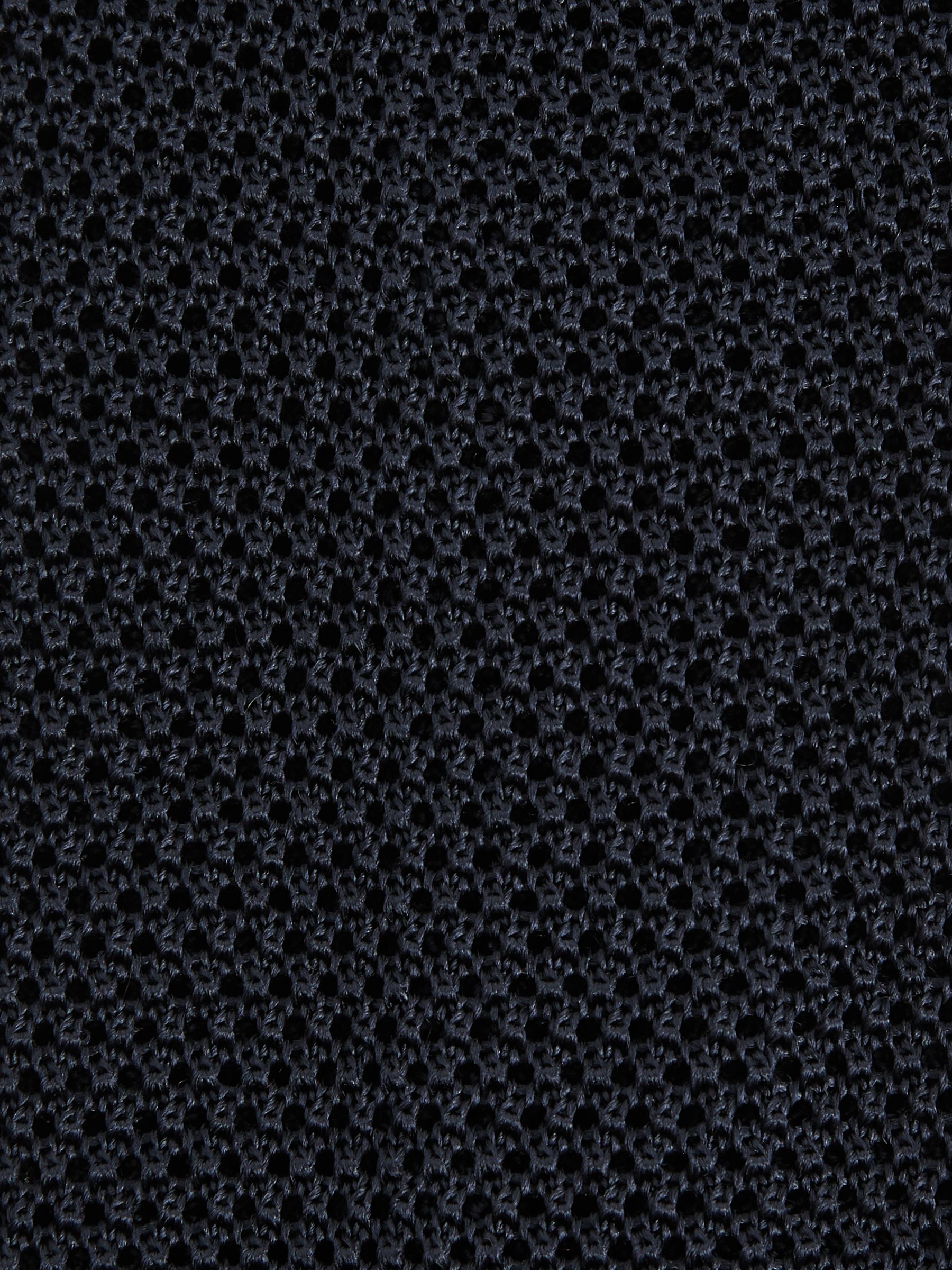 Silk Knitted Tie in Navy