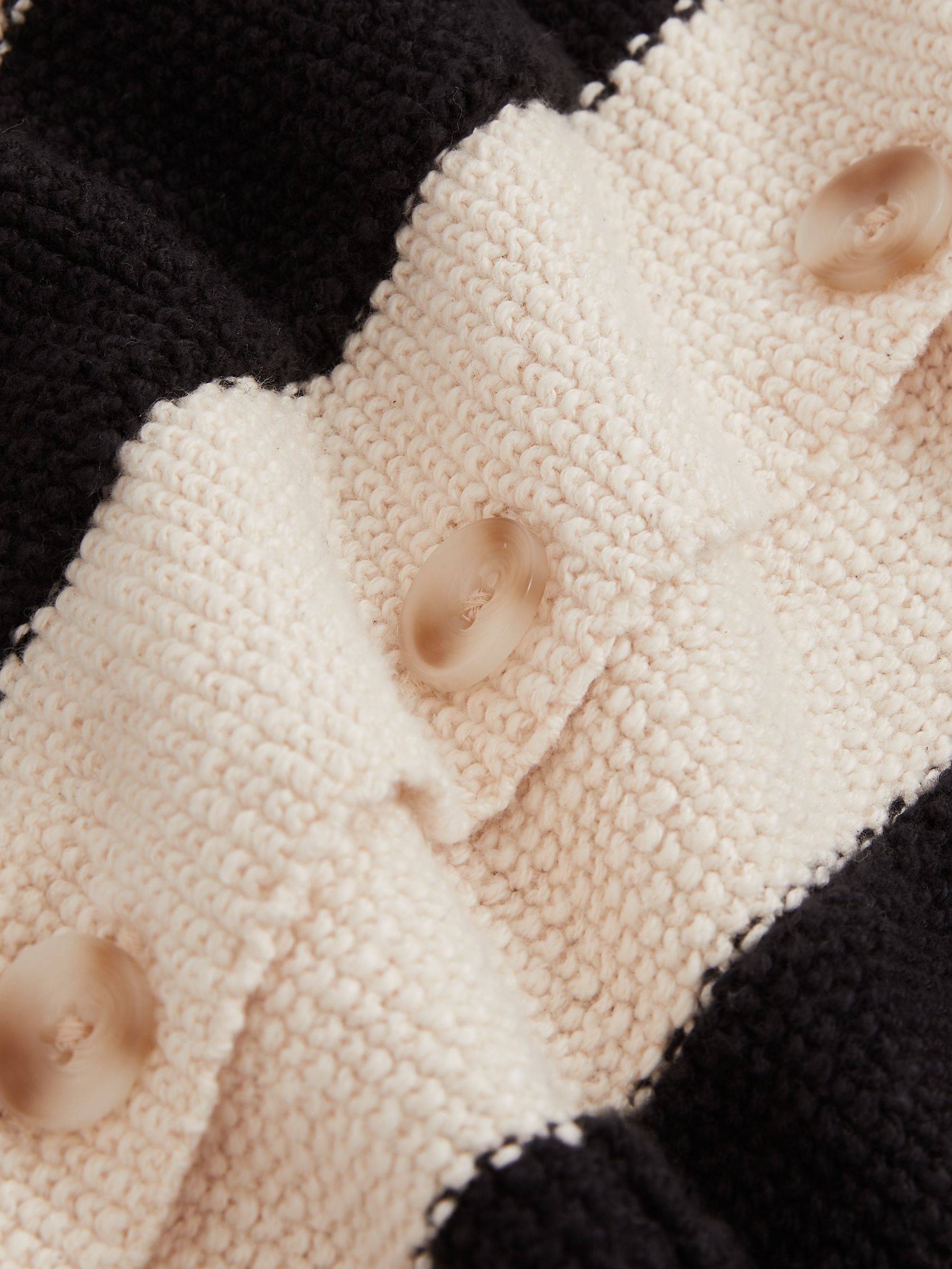 Reiss | Les 100 Ciels Stripe Knit Shirt in Black/Ivory