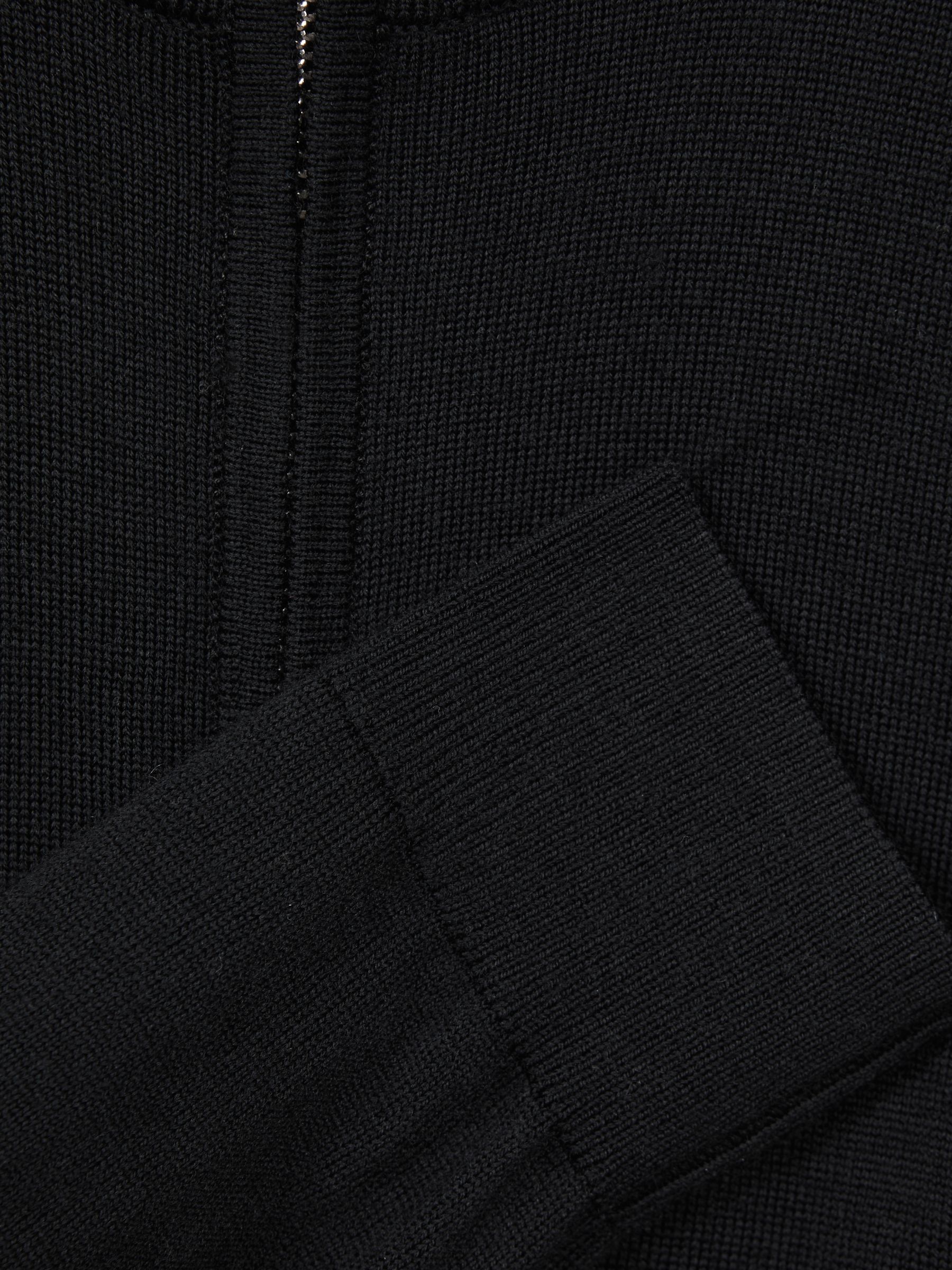 3-9 yrs Merino Wool Zip-Neck Jumper in Black