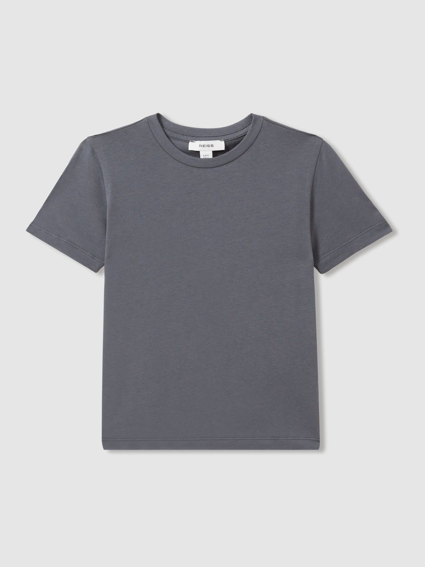 13-14 yrs Cotton Crew Neck T-Shirt in Washed Airforce Blue
