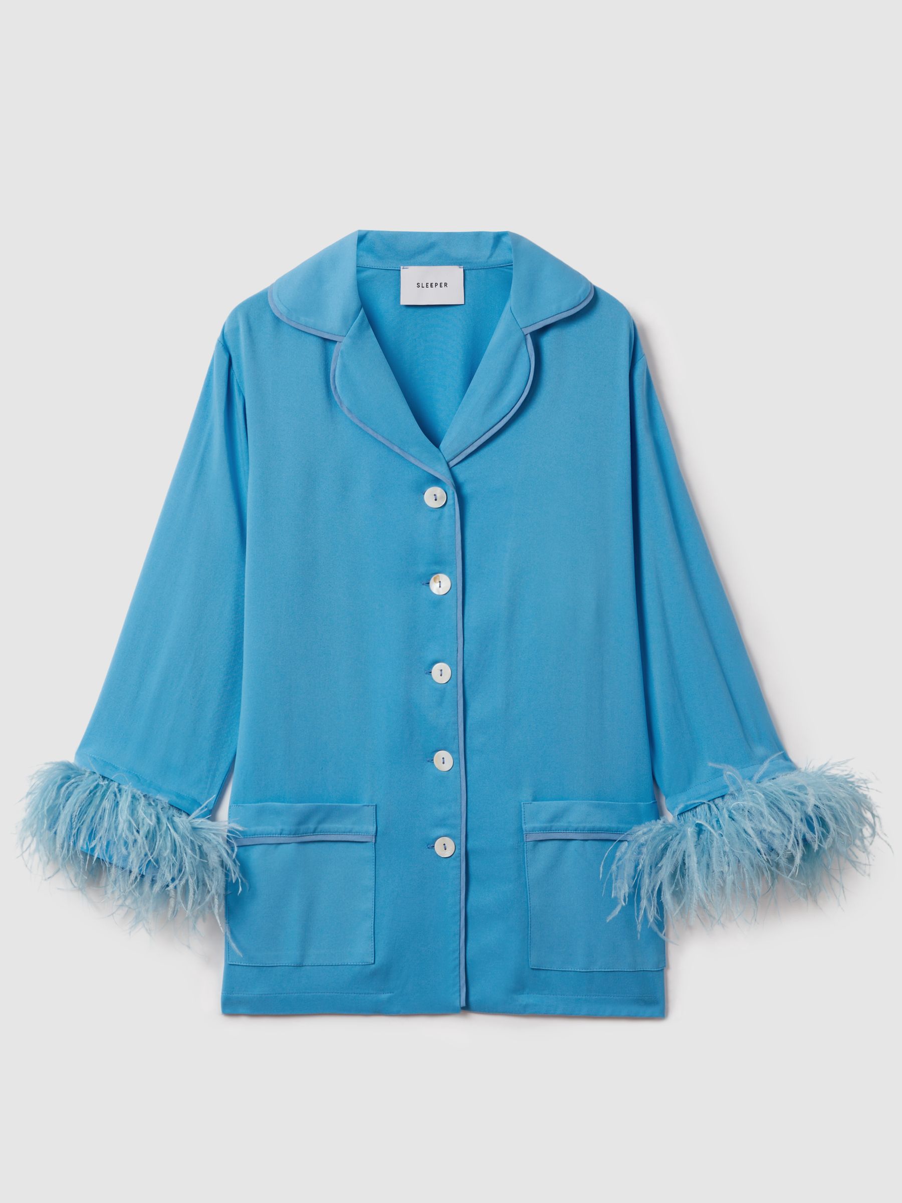 Sleeper Detachable Feather Pyjama Set in Blue