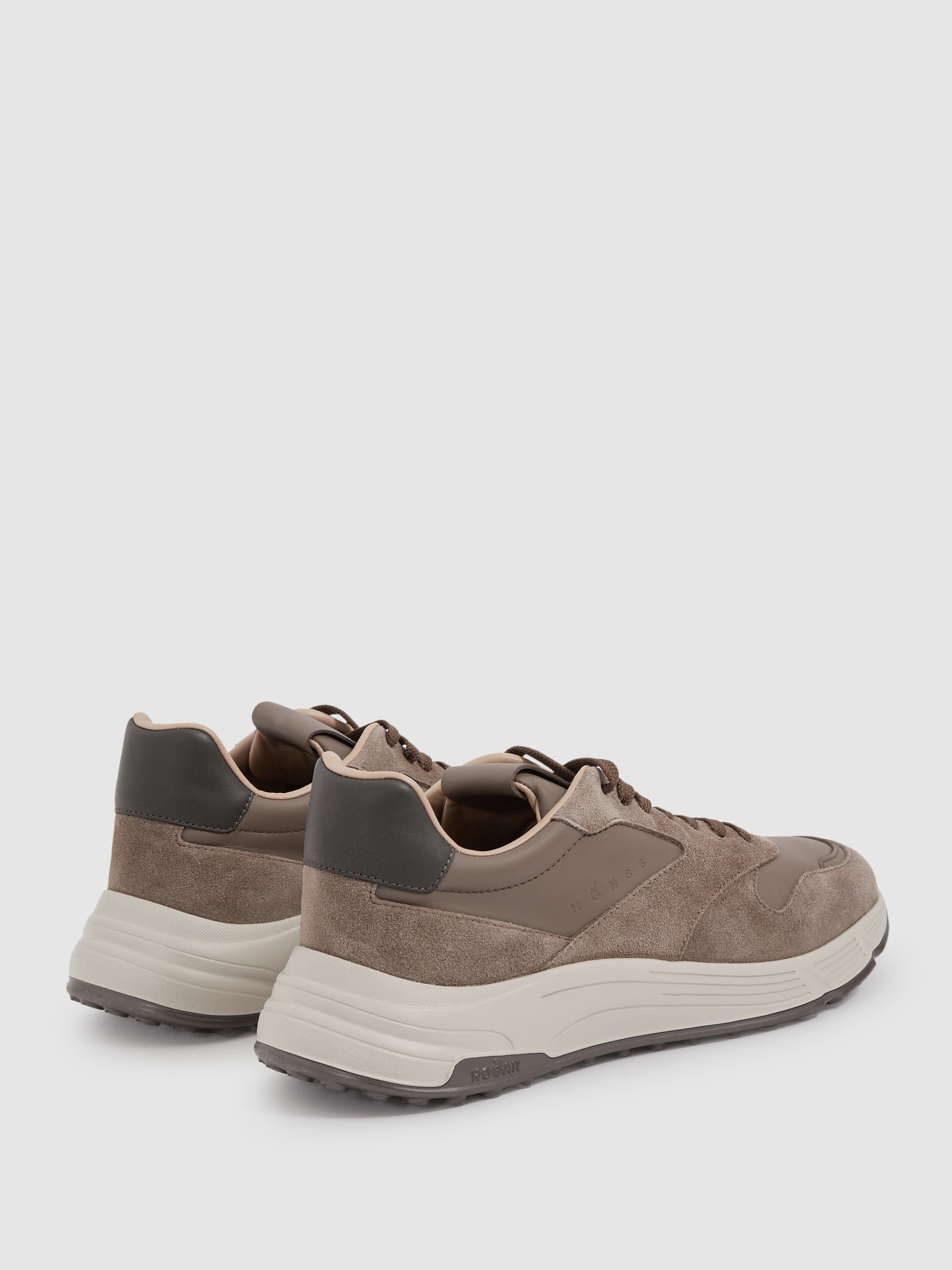 Hogan Suede Technical Trainers in Brown Multi