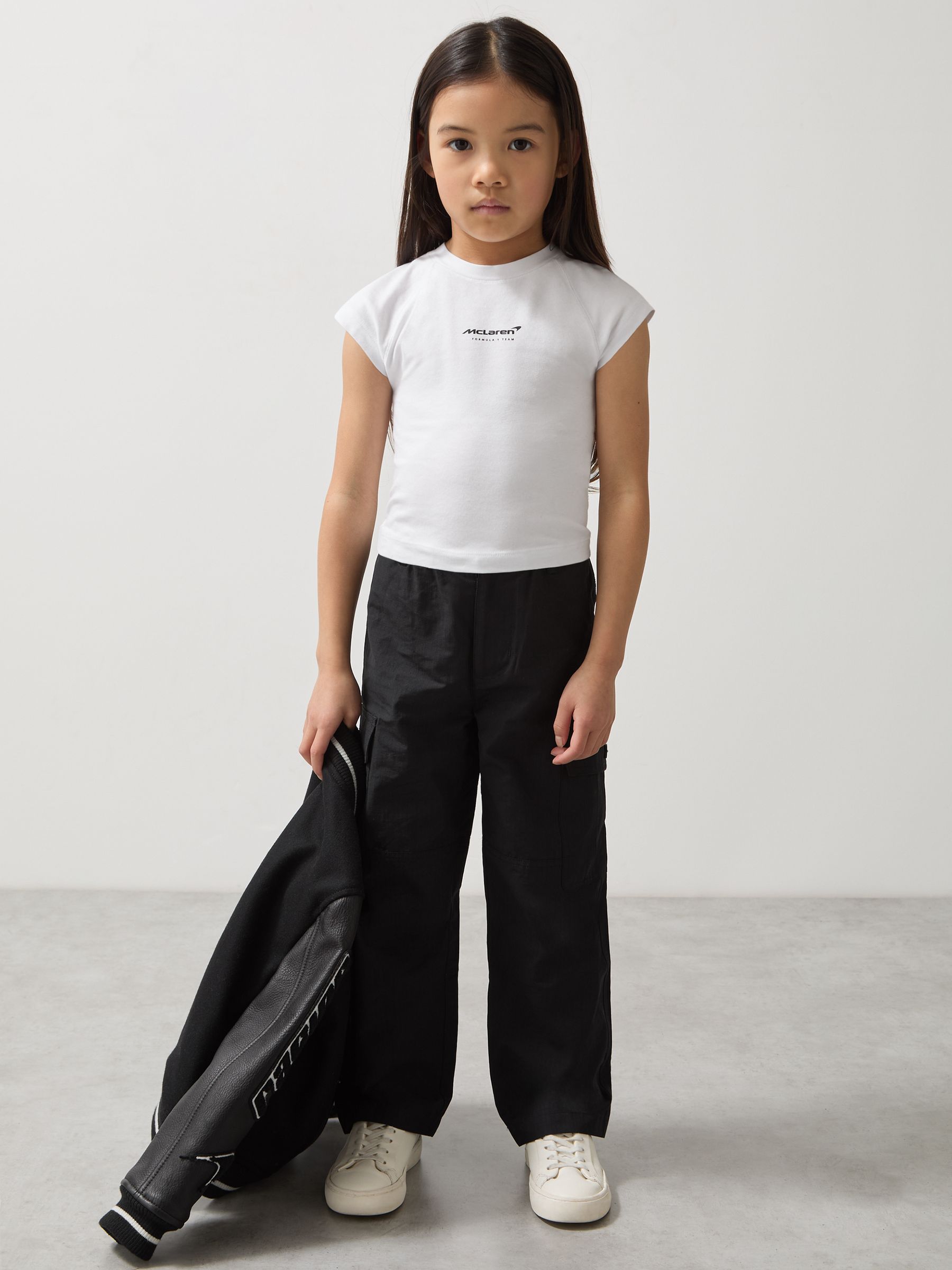 3-9 yrs McLaren F1 Team Cropped Logo T-Shirt in White