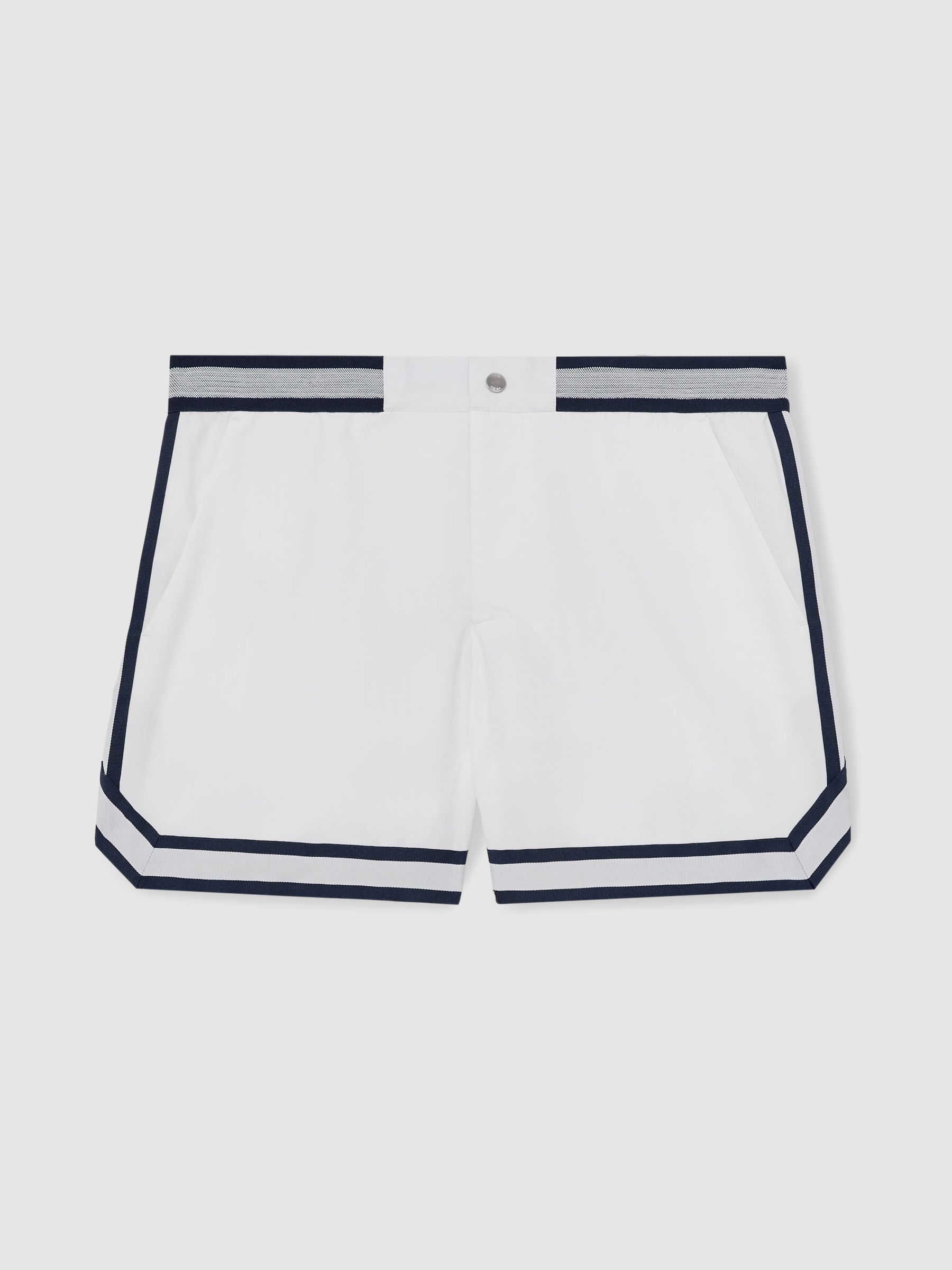 Reiss | Ché Stripe-Trim Swim Shorts in White