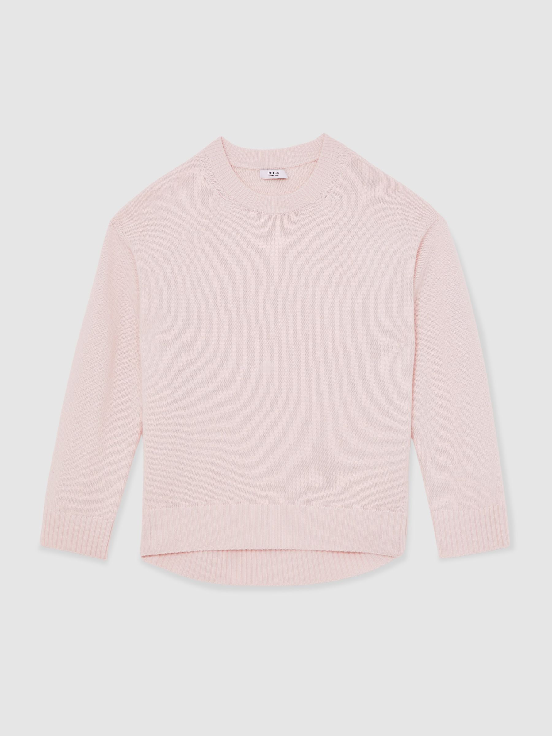 Wool-Cashmere Crew-Neck Jumper in Pink