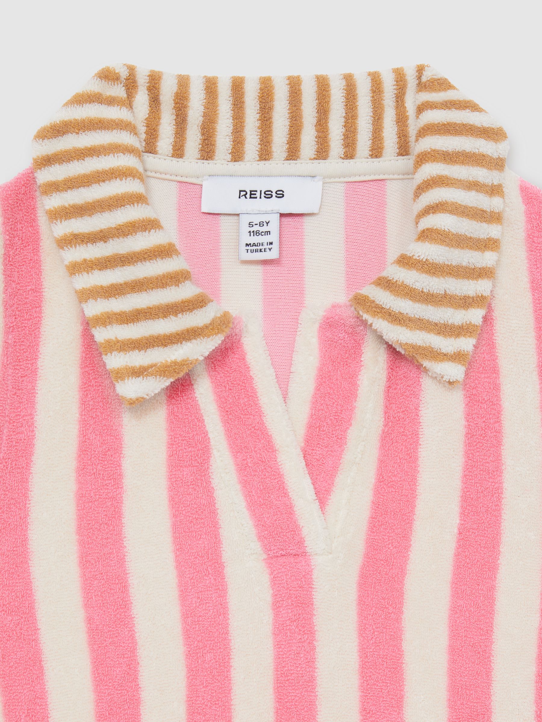 4-9 yrs Towelling Stripe Dress in Pink