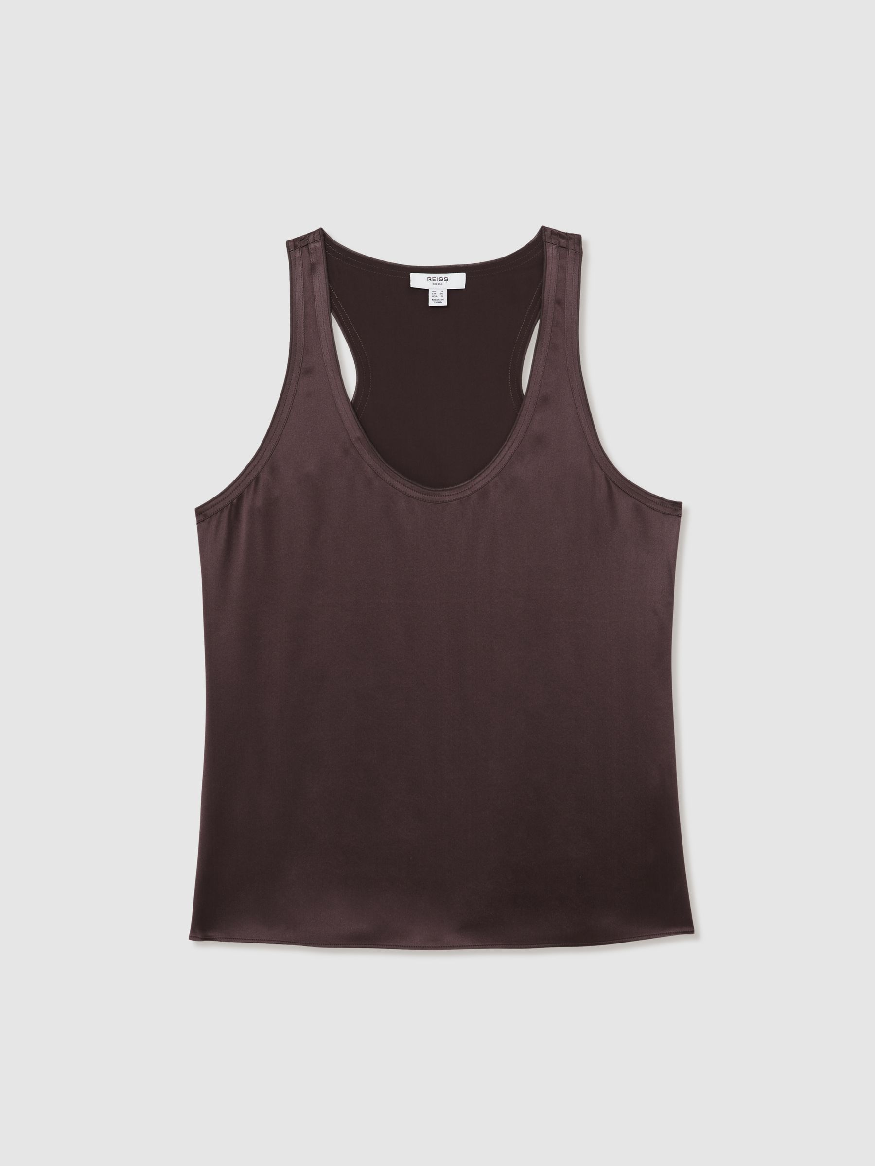 Silk Scoop-Neck Vest in Mauve