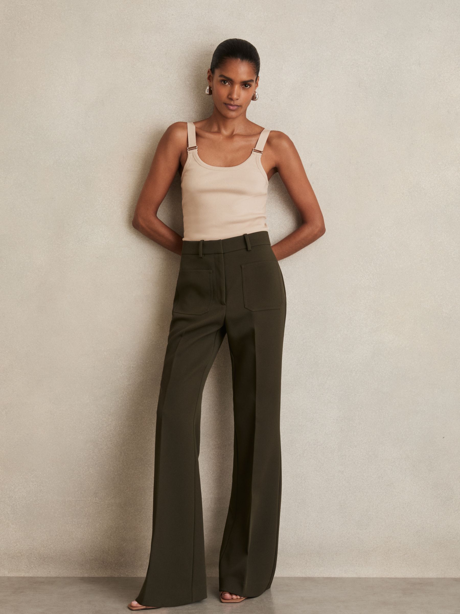 Stretch-Cotton D-Ring Strap Vest in Neutral