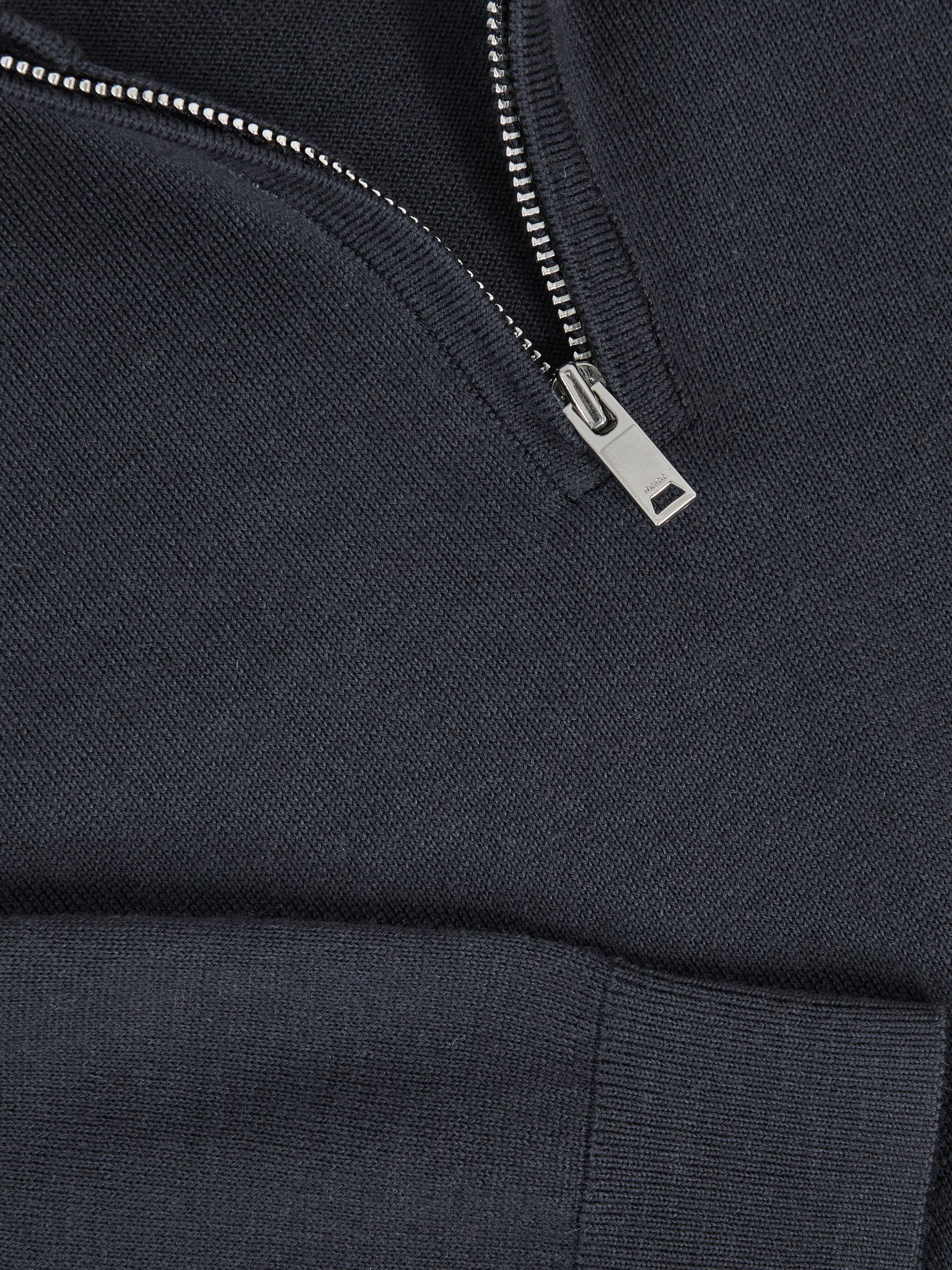 9-13 yrs Merino Wool Half-Zip Funnel Neck Jumper in Midnight Navy
