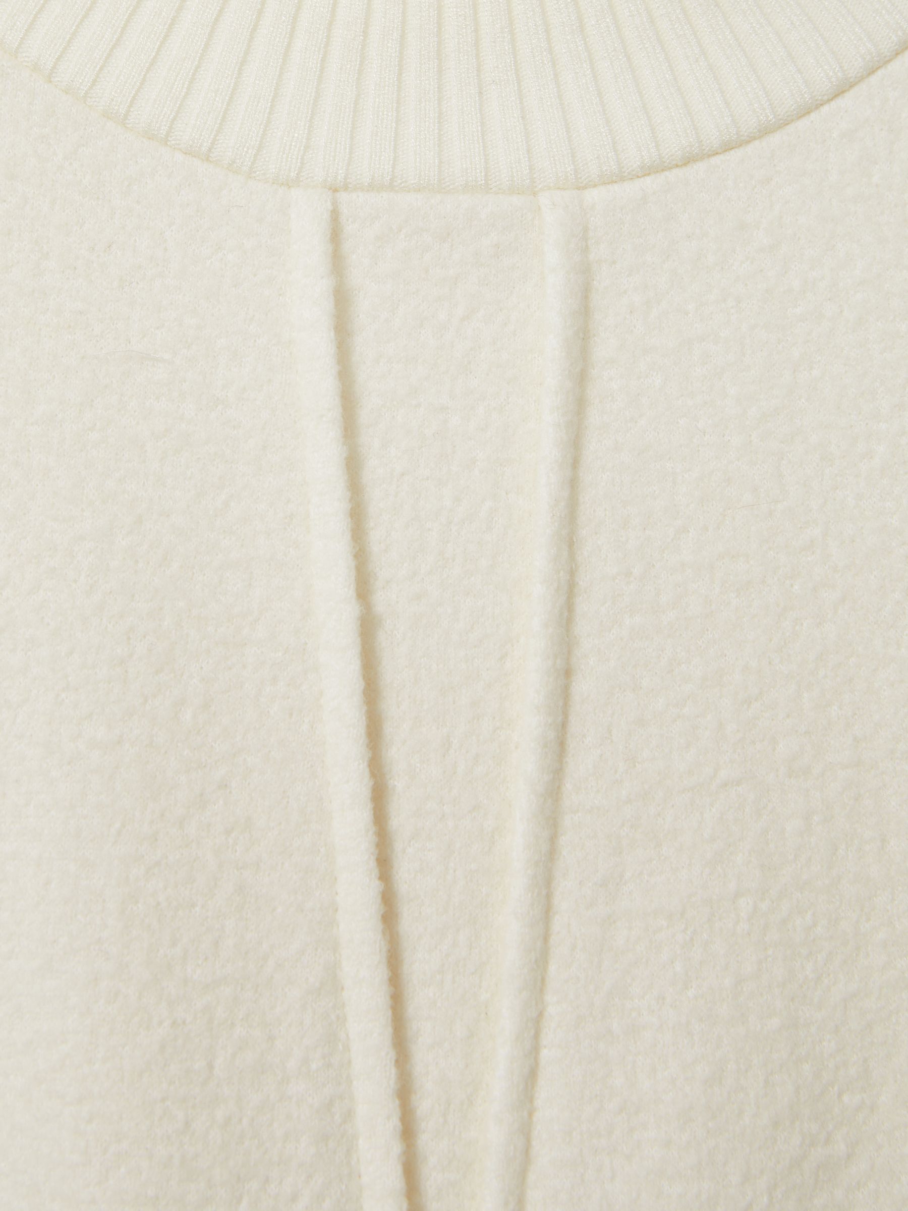 Wool-Blend Hybrid Knitted Midi Dress in Ivory