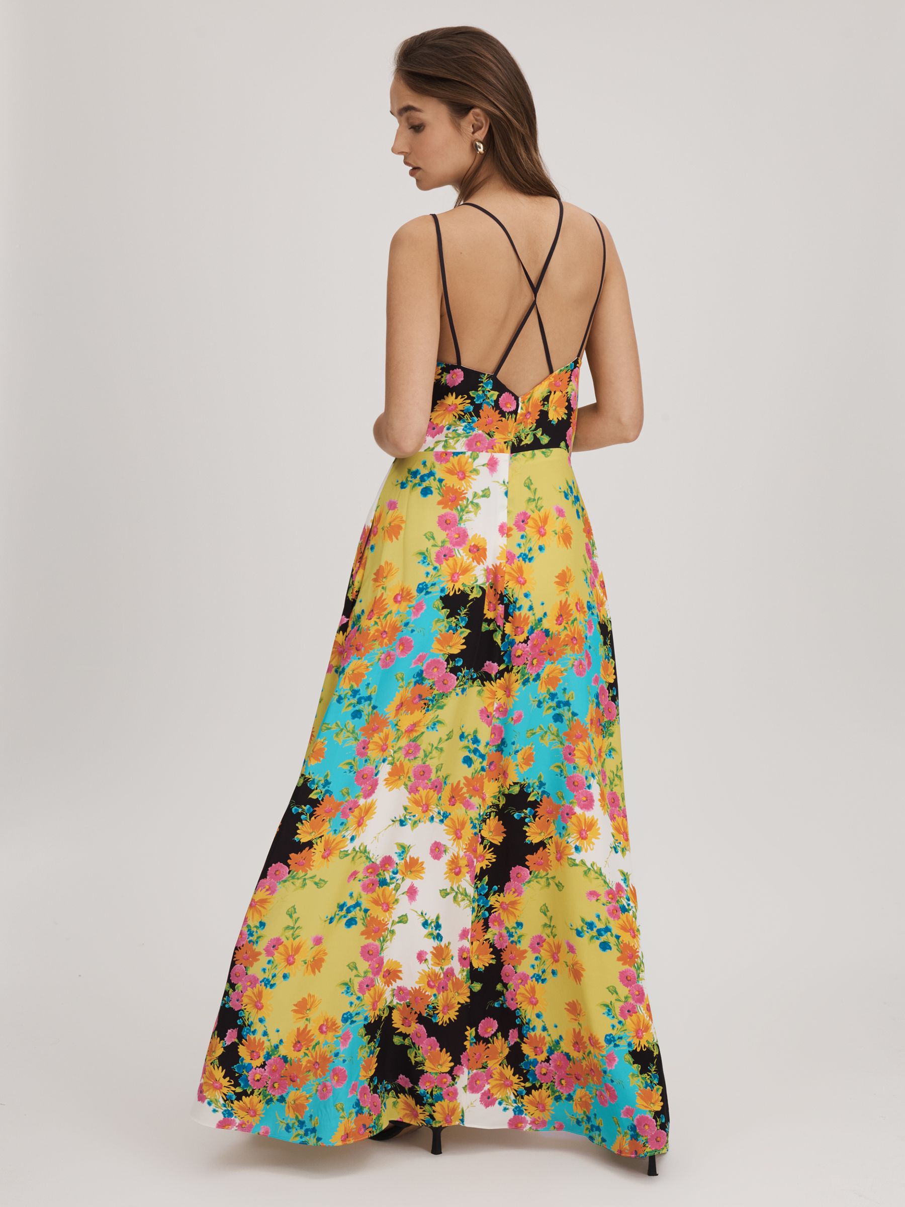 Florere Printed Dual Strap Maxi Dress in Multi