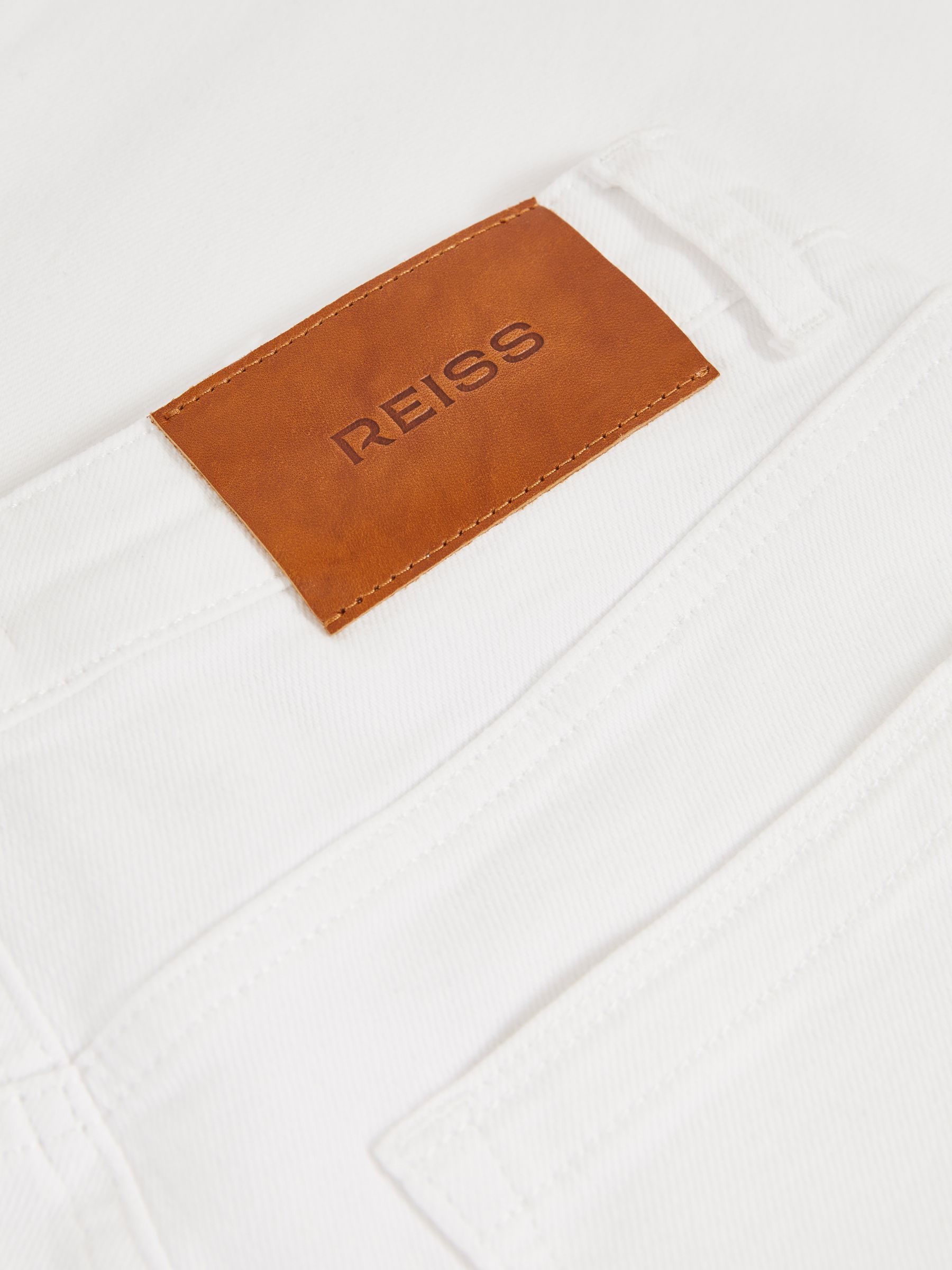 Petite Straight Leg Turn Up Jeans in White