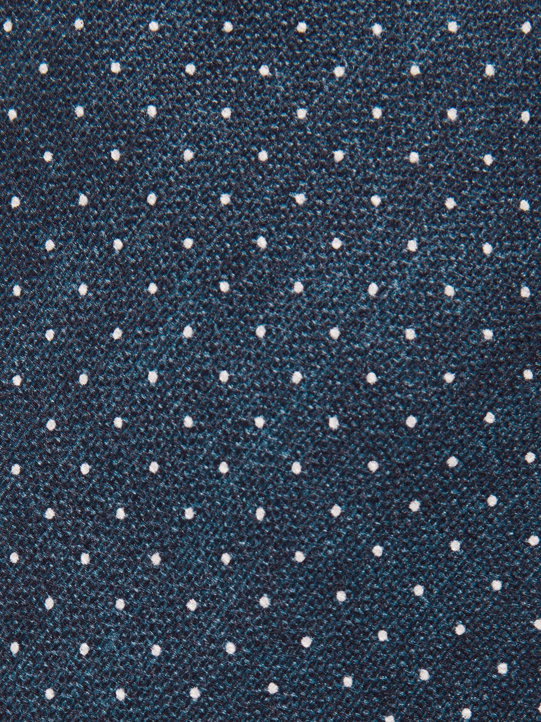 Silk Pin-Dot Tie in Navy