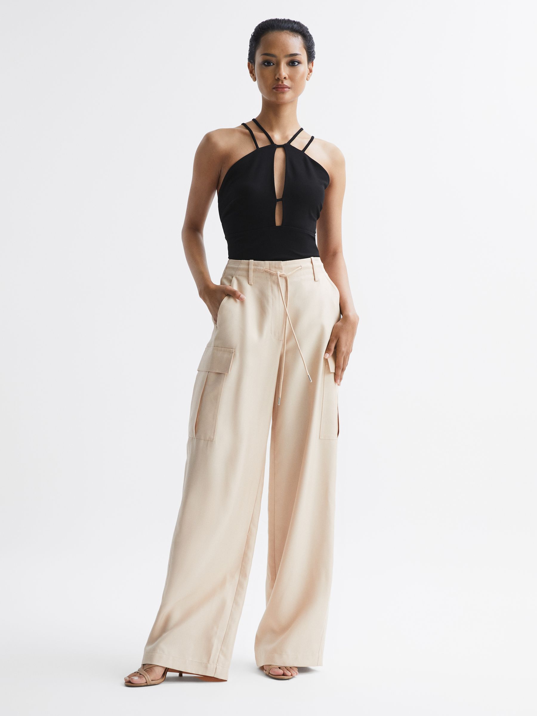 Strappy Cut-Out Top in Black