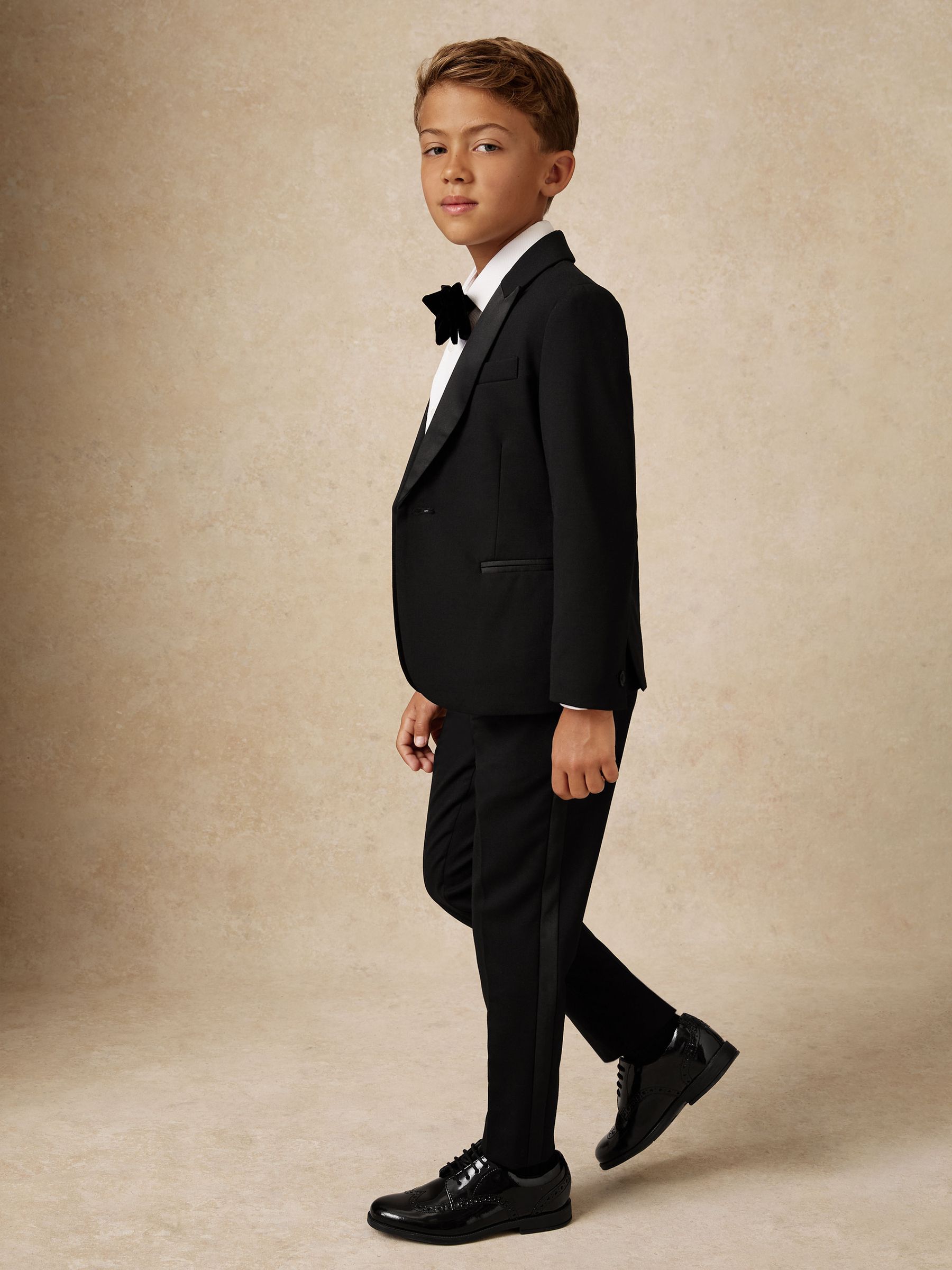 3-9 yrs Tuxedo Satin Stripe Trousers in Black