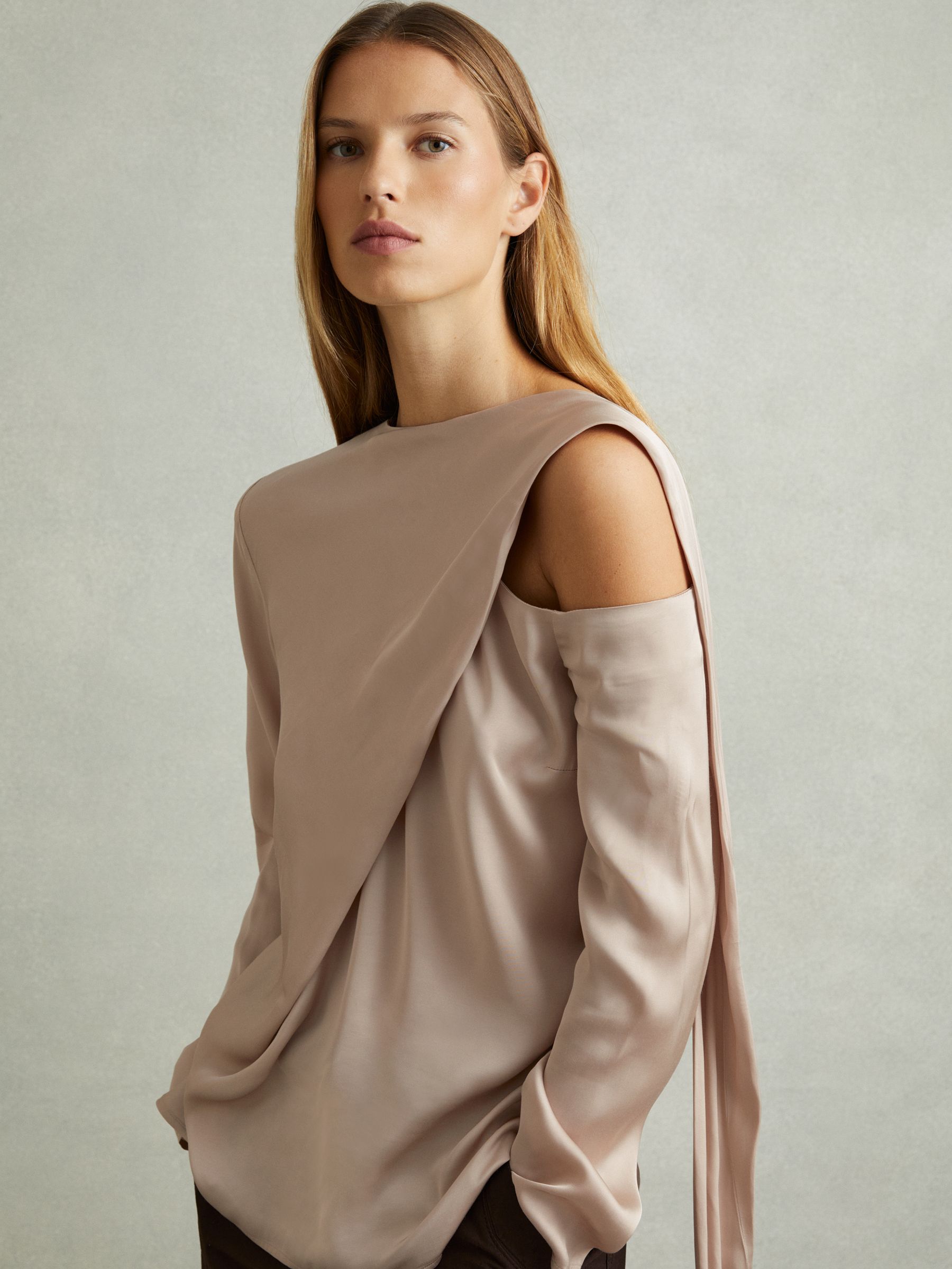Off-The-Shoulder Drape Top in Blush