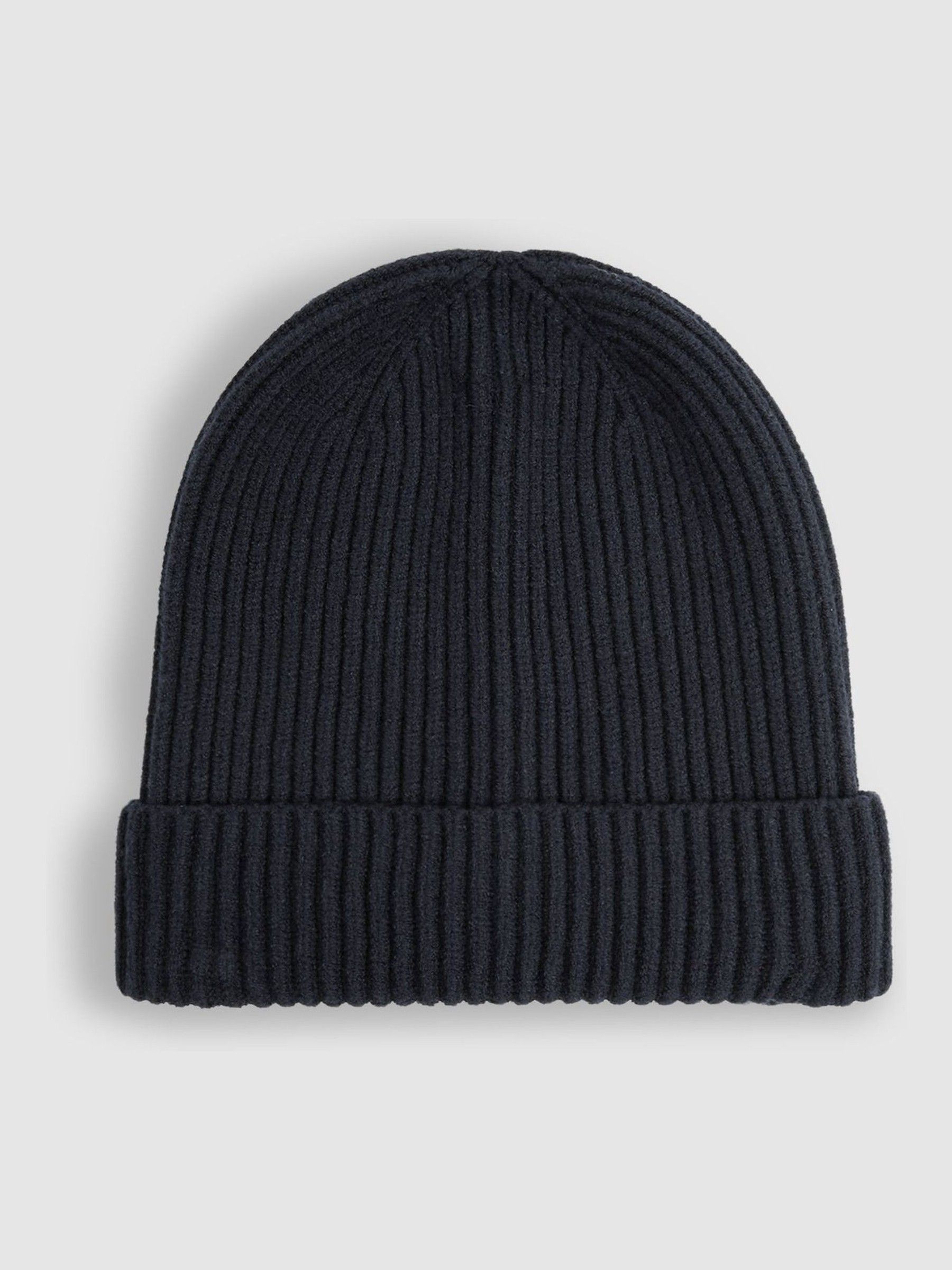Ribbed Hat and Scarf Set in Navy