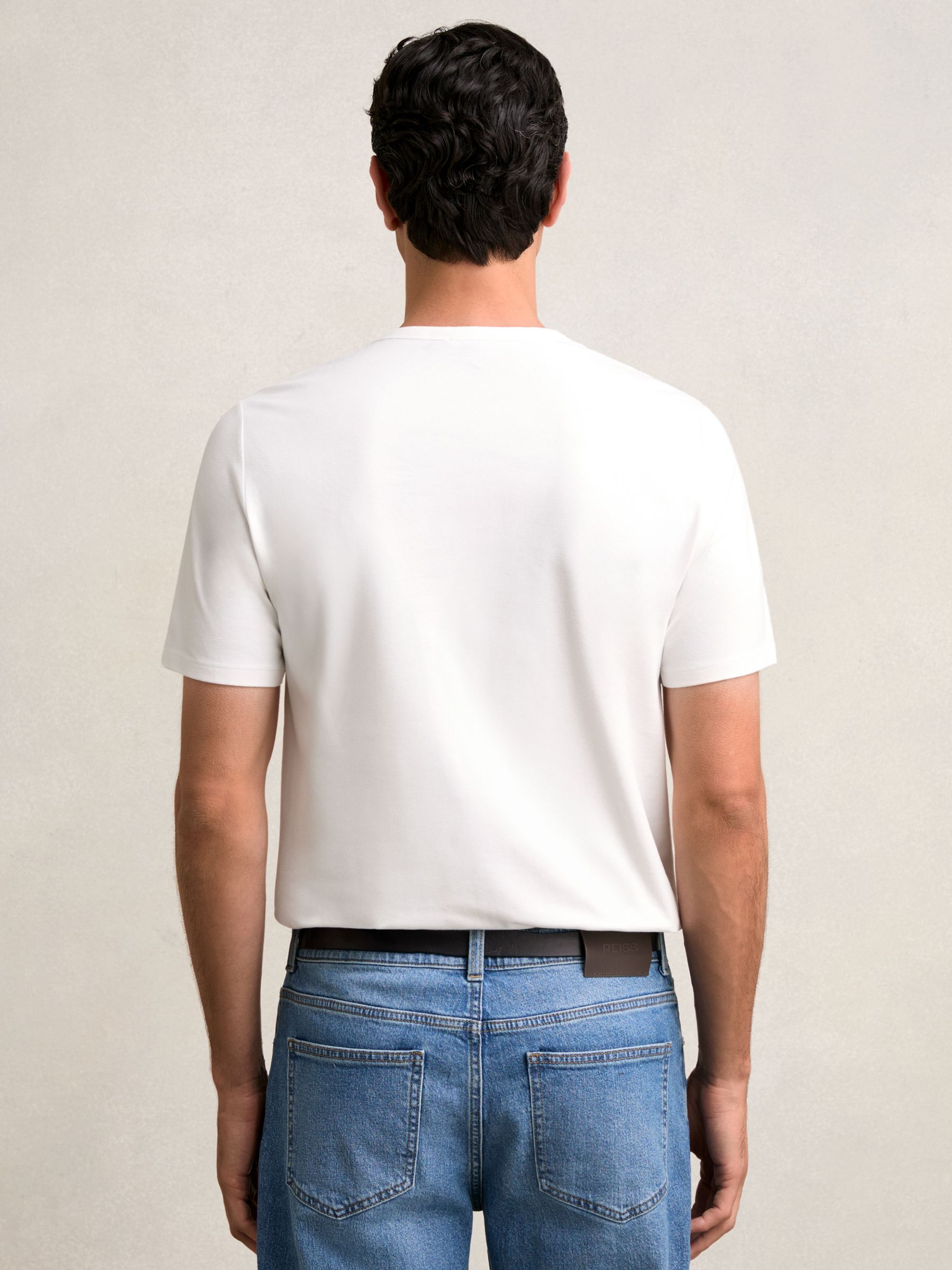 Stretch-Cotton Crew-Neck T-Shirt in White