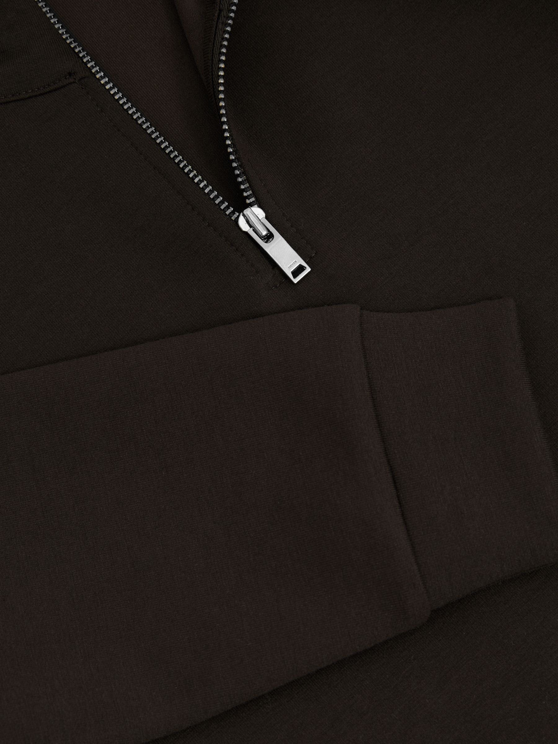 9-13 yrs Interlock-Jersey Half-Zip Sweatshirt in Chocolate Brown