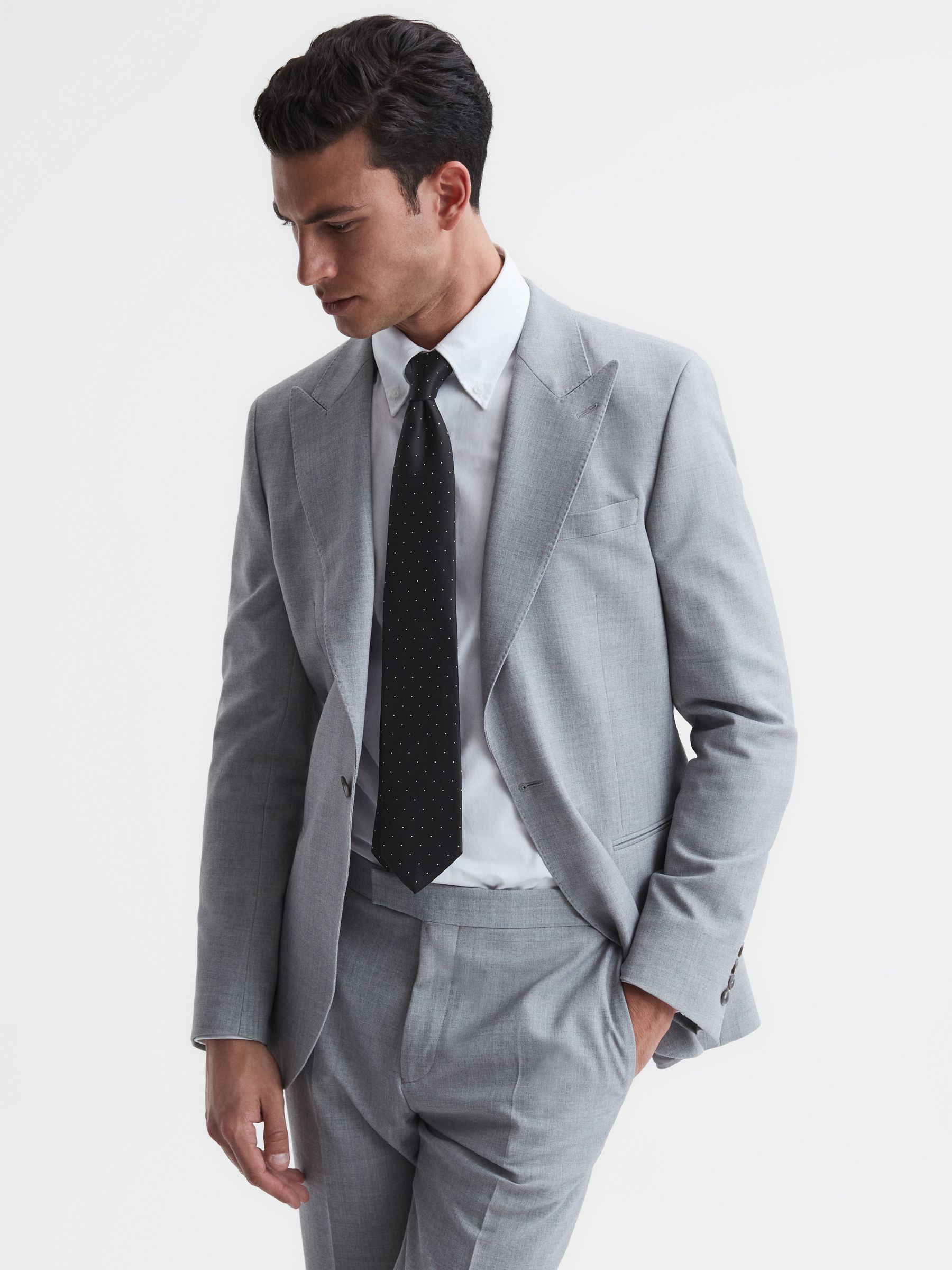 Polka Dot Silk Tie in Black