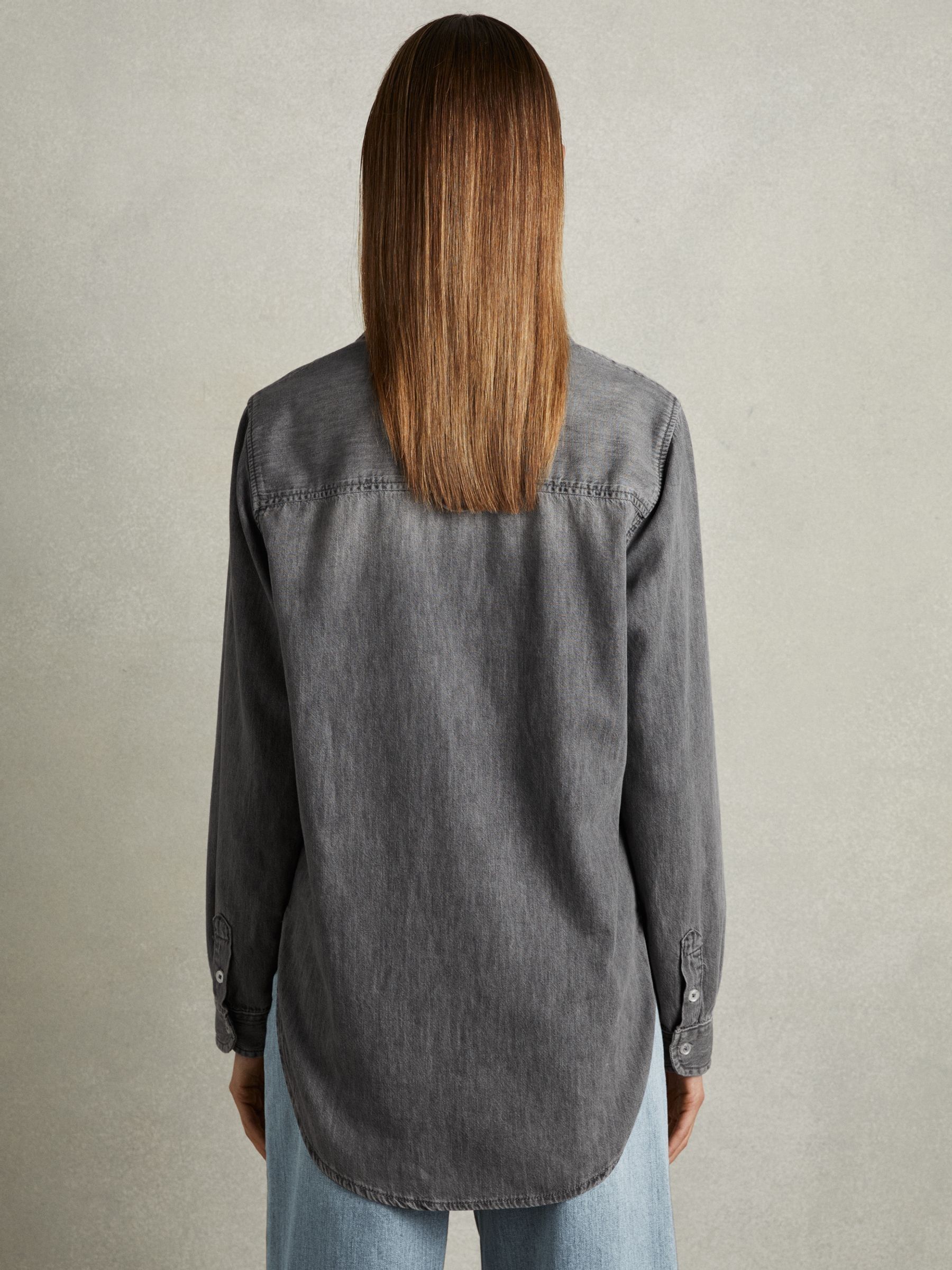 Relaxed Denim Shirt in Grey