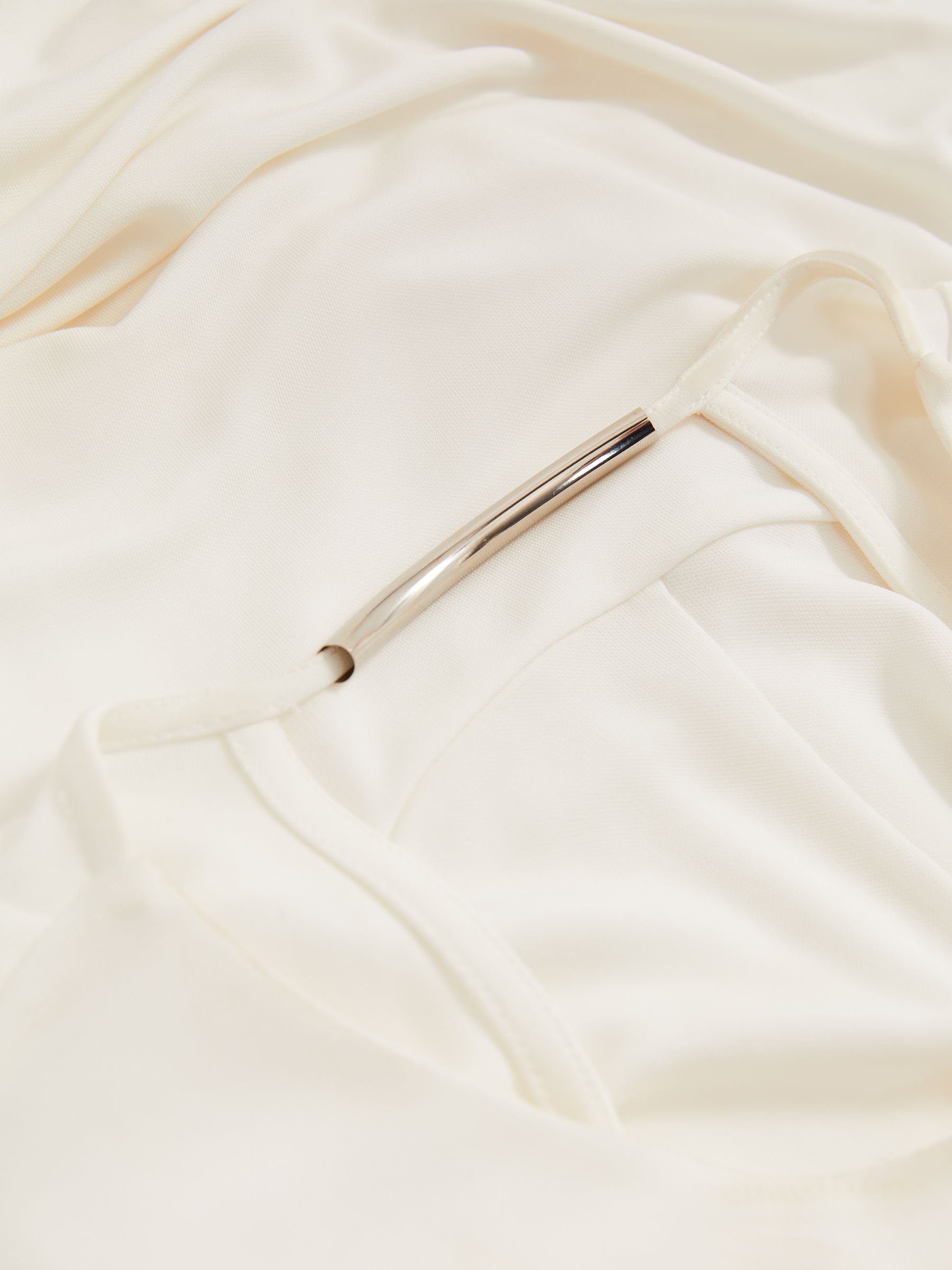 Jersey Draped Bodycon Maxi Dress in Ivory