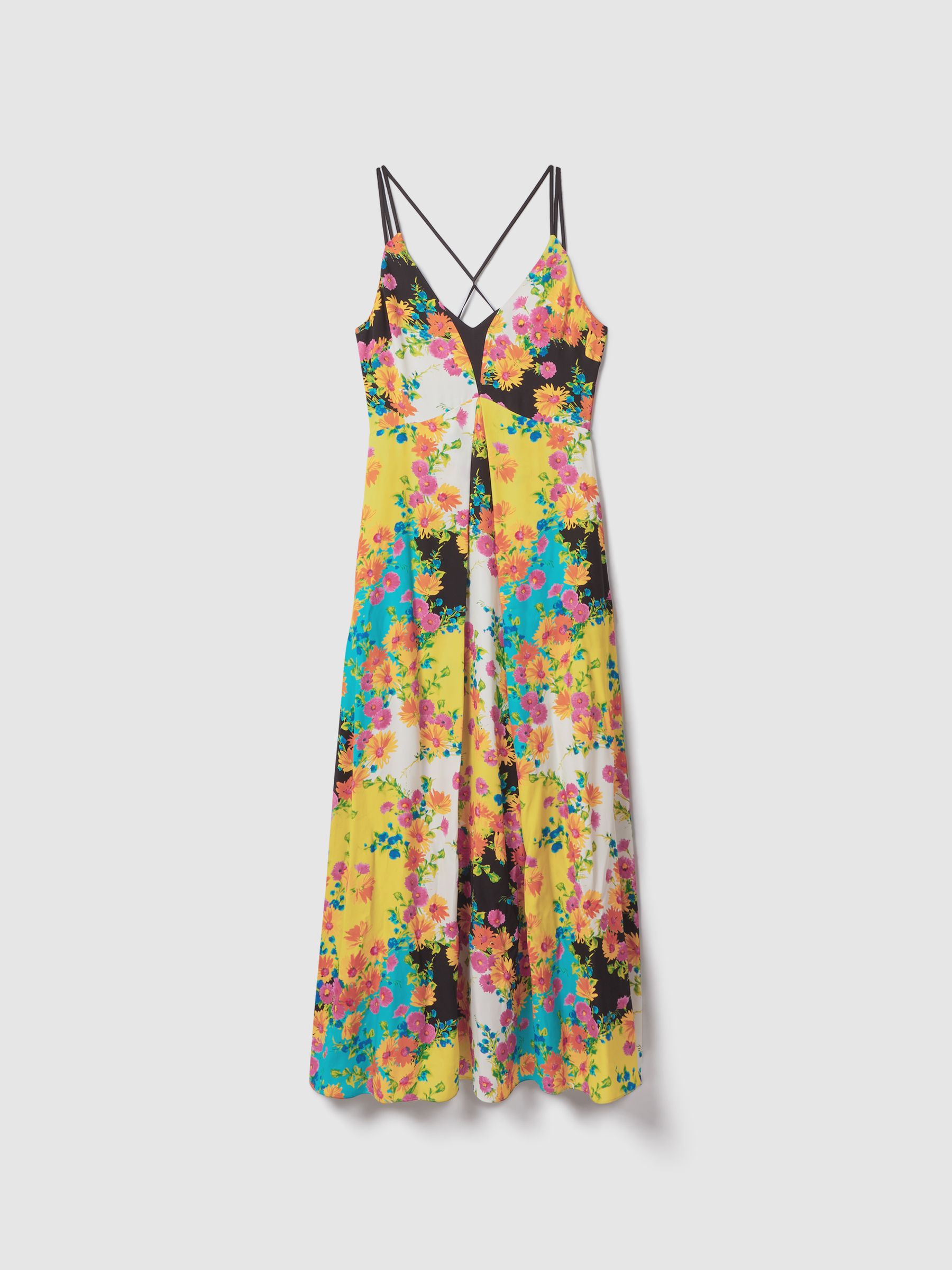 Florere Printed Dual Strap Maxi Dress in Multi