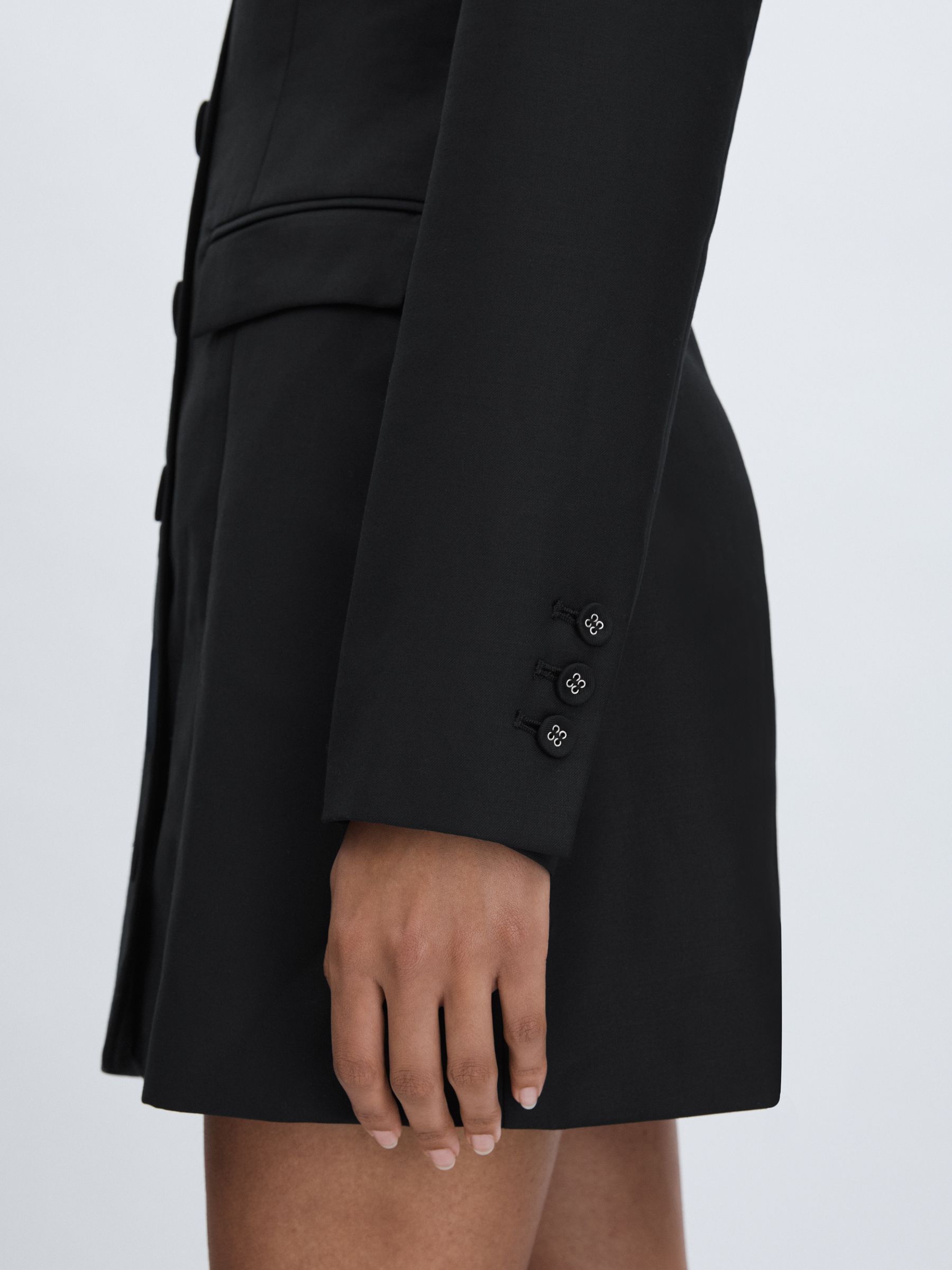 Anna Quan Tailored Button Through Mini Dress in Black