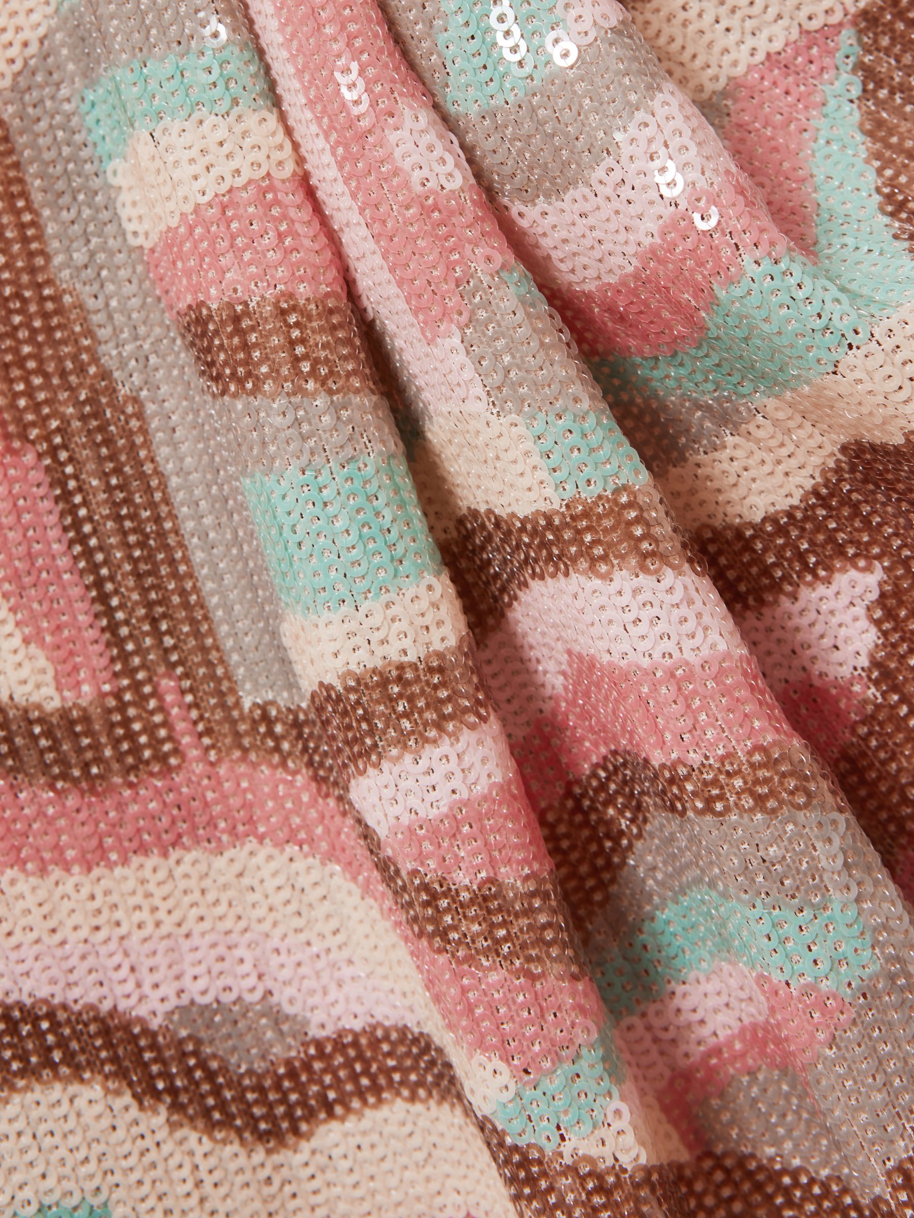 Halston Off-The-Shoulder Sequin Mini Dress in White Print