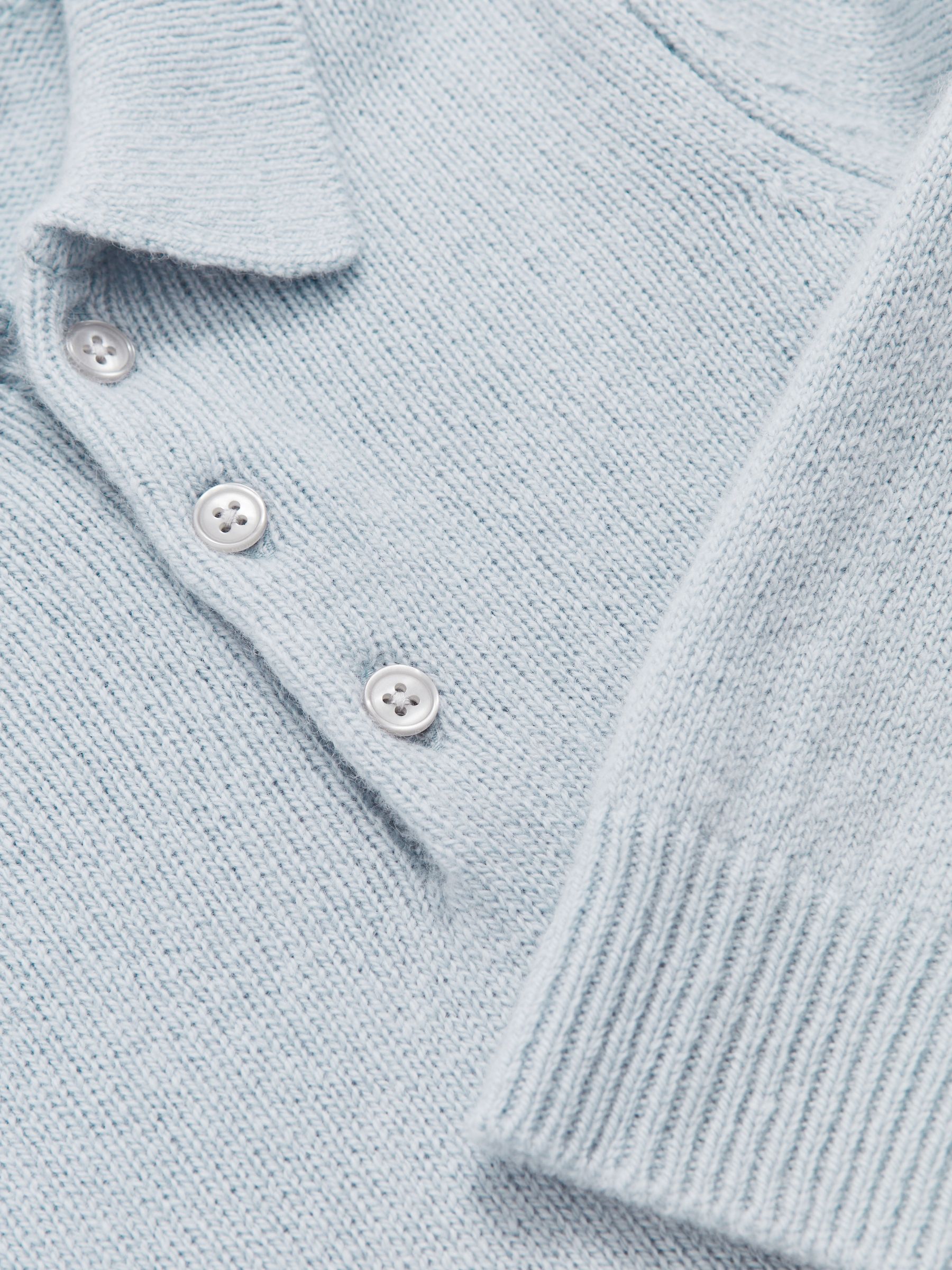 13-14 yrs Wool And Cashmere Polo Jumper in Blue Fog