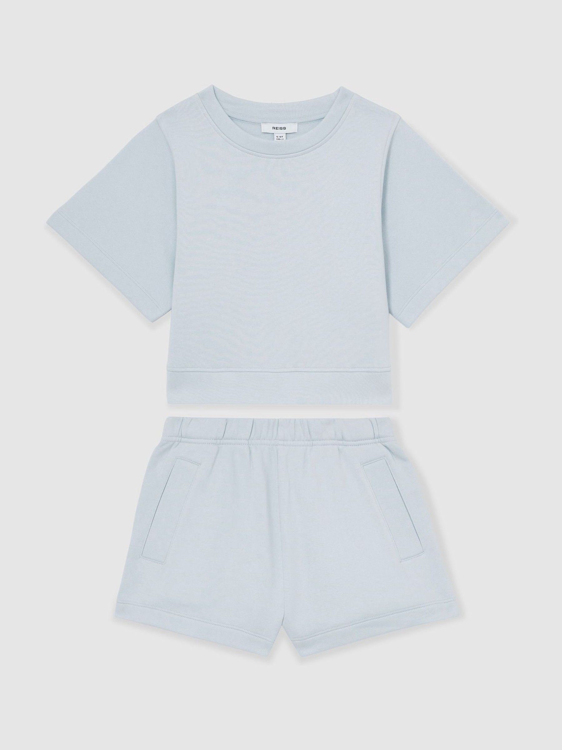 4-9 yrs Cotton-Blend Sweatshirt And Shorts Set in Blue