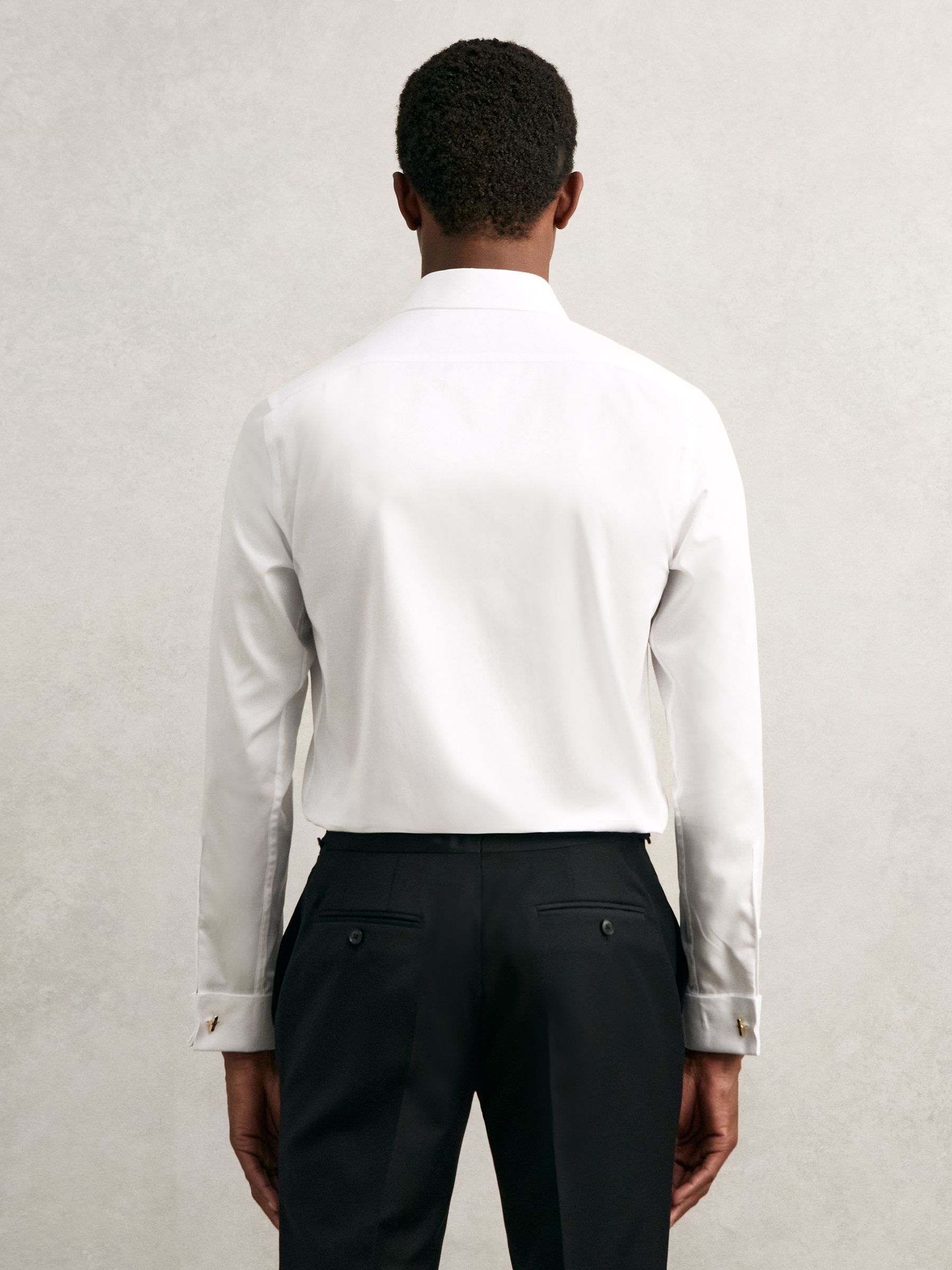 Regular Fit Cotton-Sateen Shirt in White