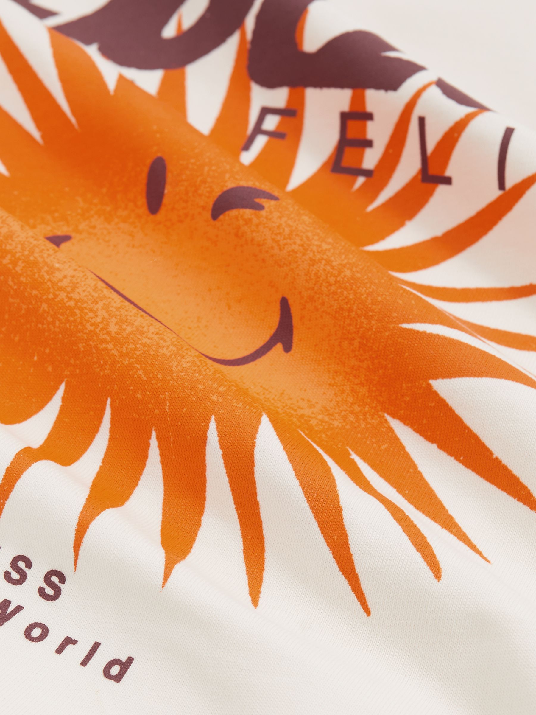 9-13 yrs SmileyWorld | Reiss Sun Motif T-Shirt in Off White