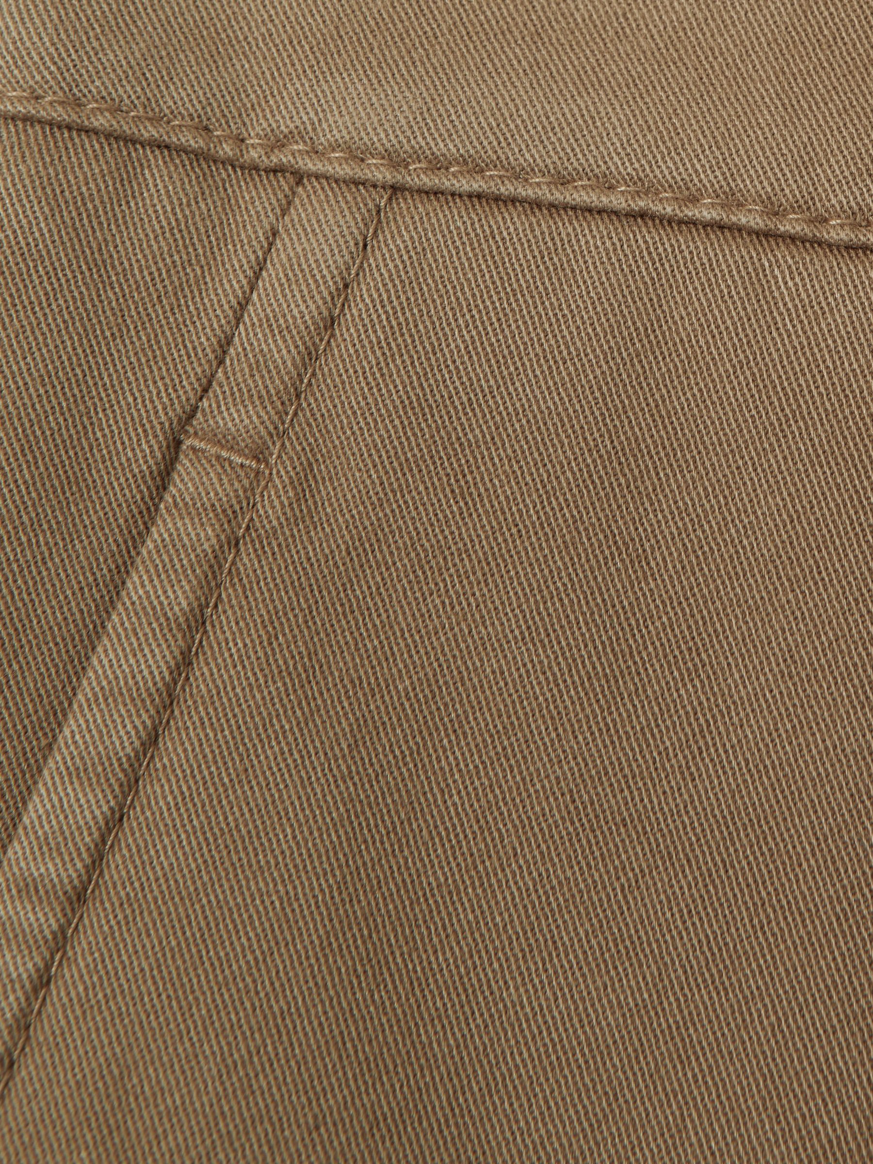 Cotton Blend Wide Leg Trousers in Dark Camel