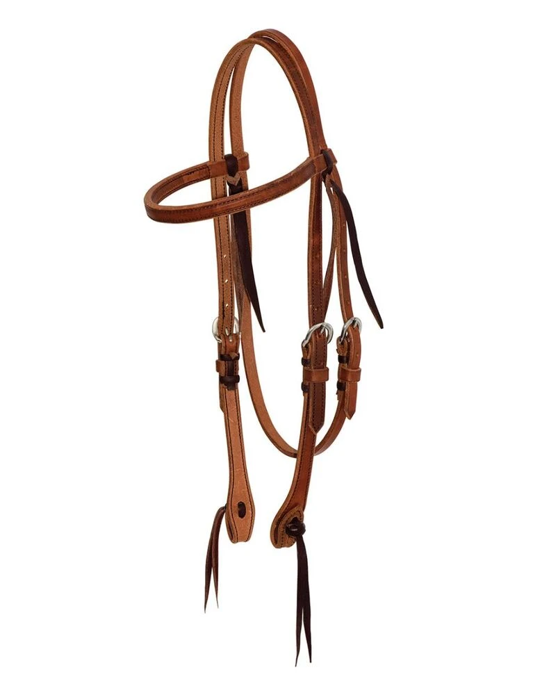 COWBOY TACK Harness Leather Cowboy Knot Browband Headstall
