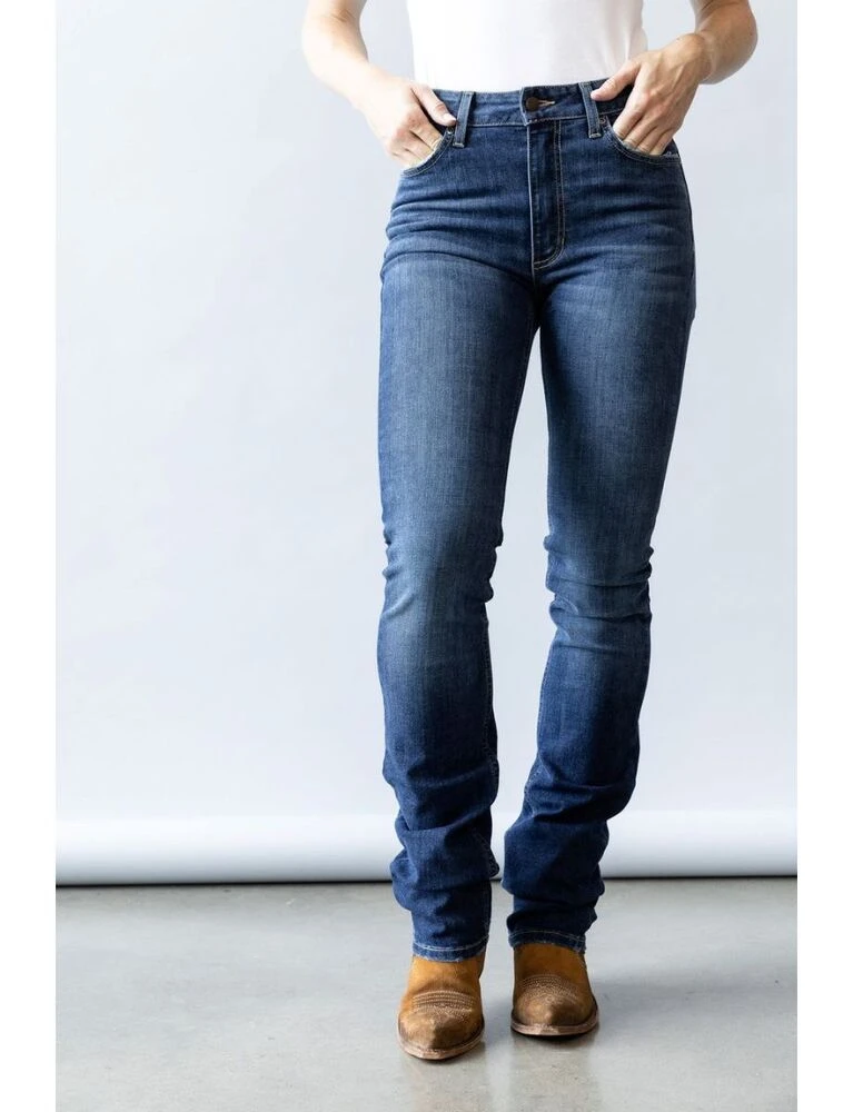 KIMES RANCH Sarah Ladies Stretch High Rise Slim Boot Cut Jeans 34L