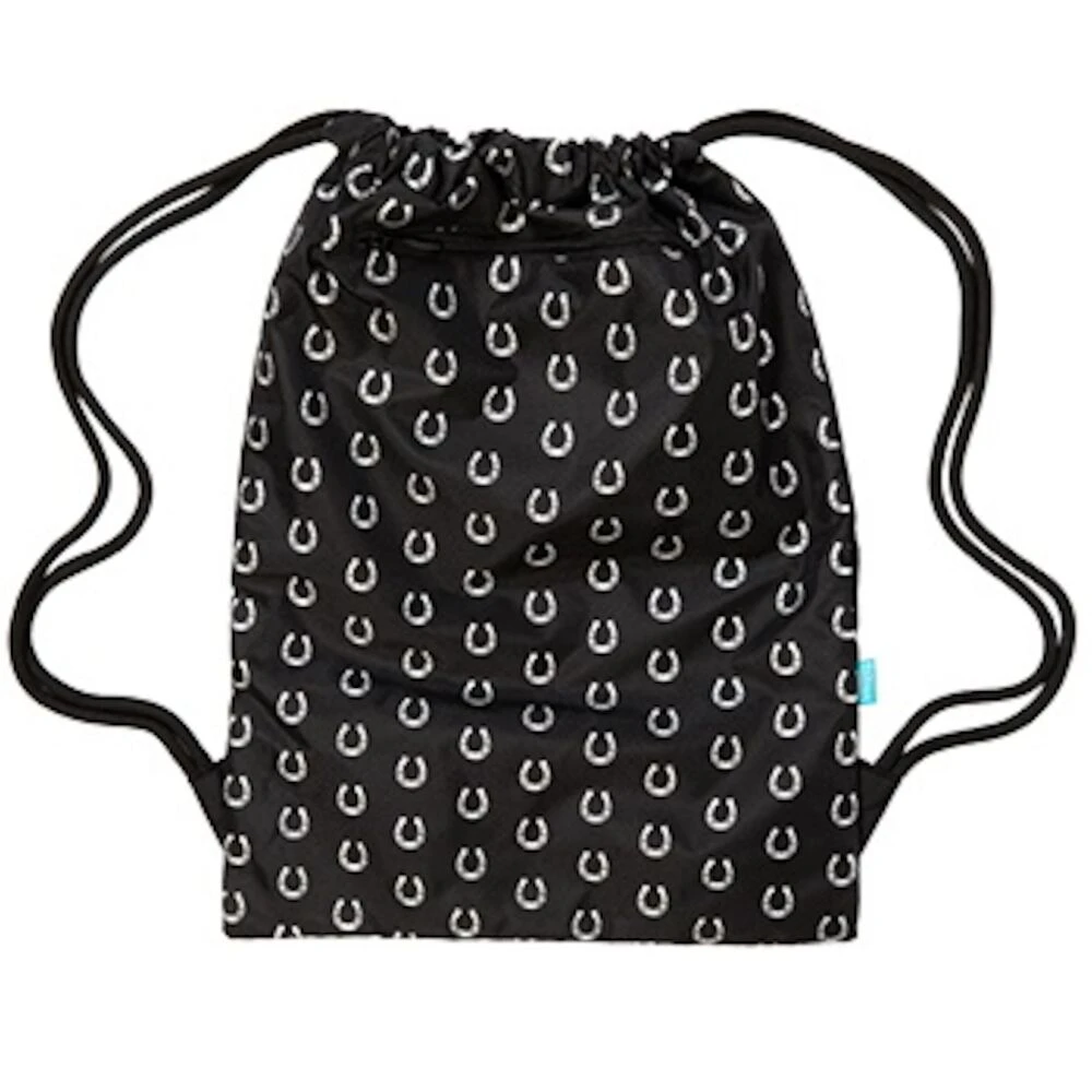 SPENCIL Black & White Horses Drawstring Sports Bag