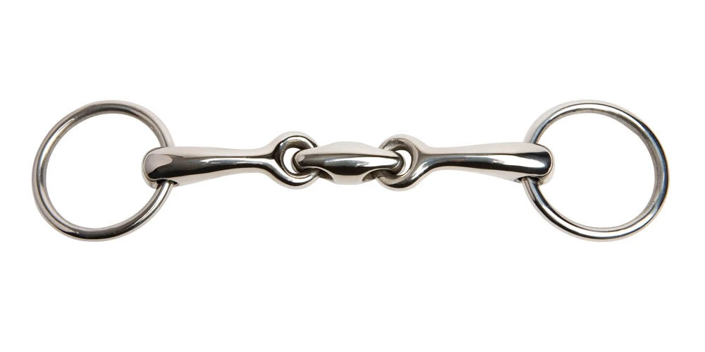 JP KORSTEEL Stainless Steel Oval Link Loose Ring Bradoon Snaffle Bit