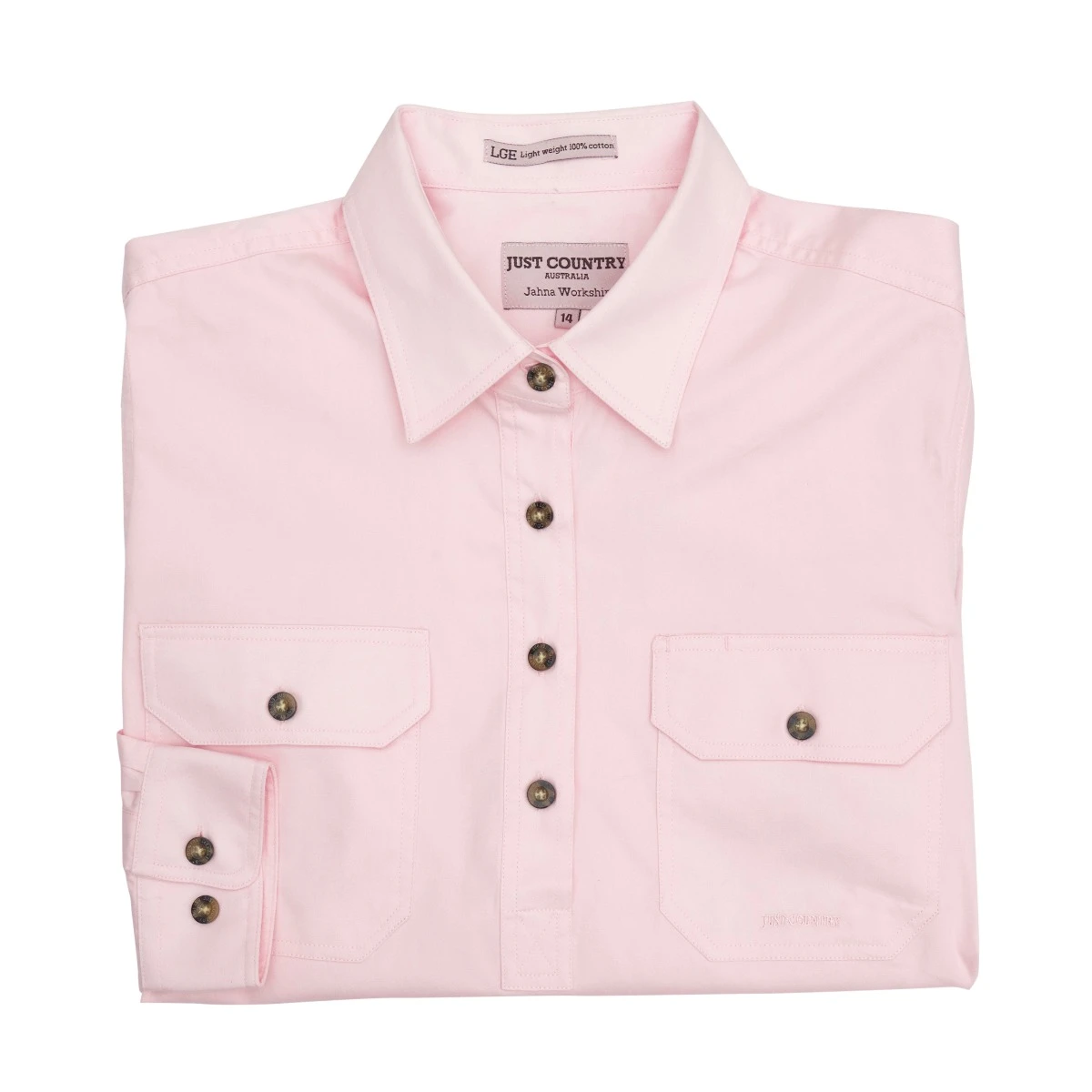 JUST COUNTRY Womens Jahna 1/2 Button Long Sleeve Workshirt