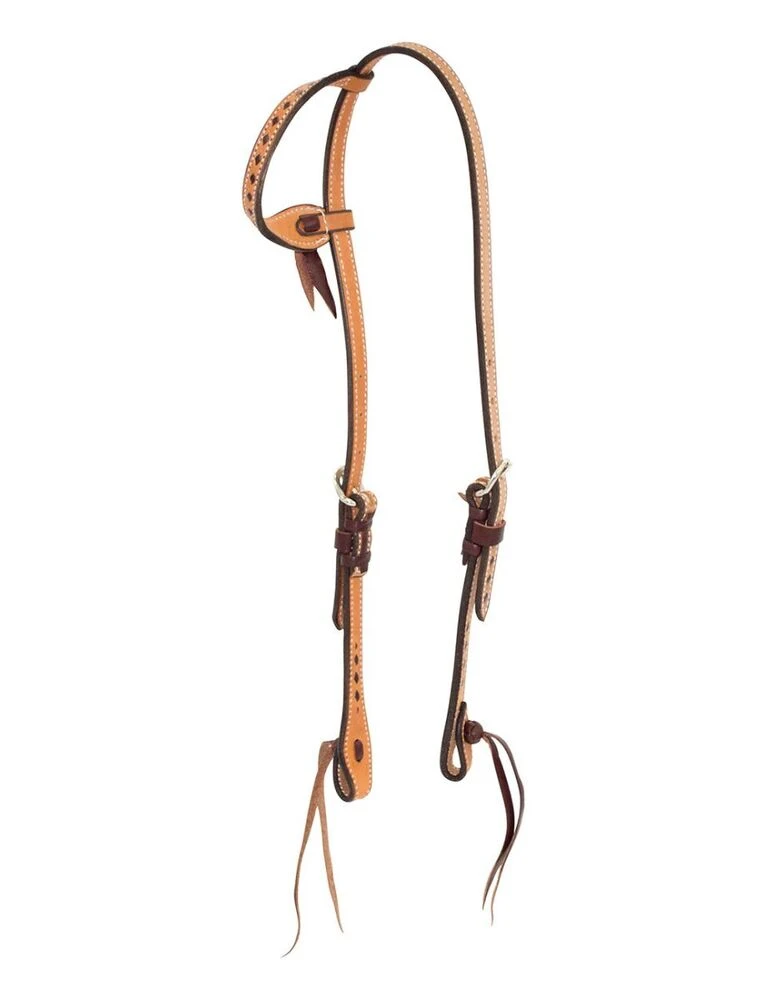 COWBOY TACK Roughout Buckstitched Single Ear Headstall