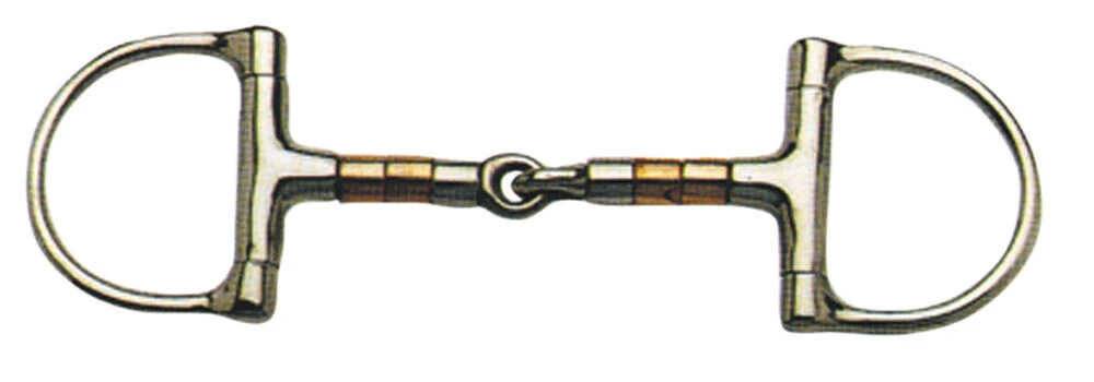 KORSTEEL Stainless Steel Copper & Steel Rollers Jointed Dee Ring Snaffle Bit
