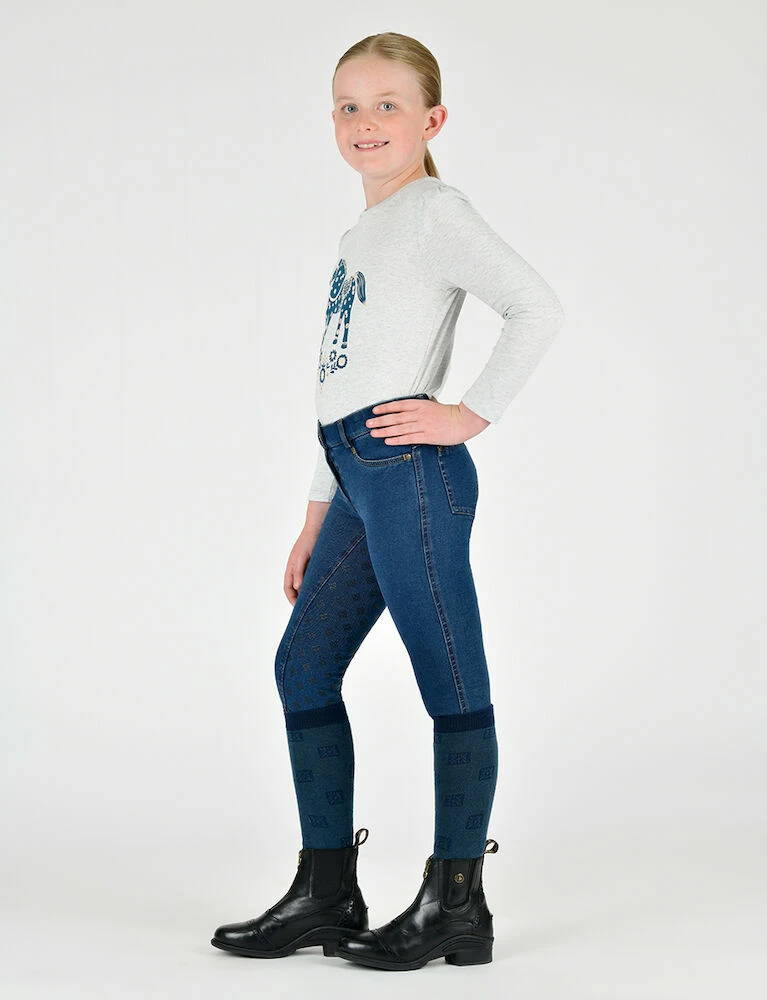 DUBLIN Kids Shona Denim Full Seat Breeches